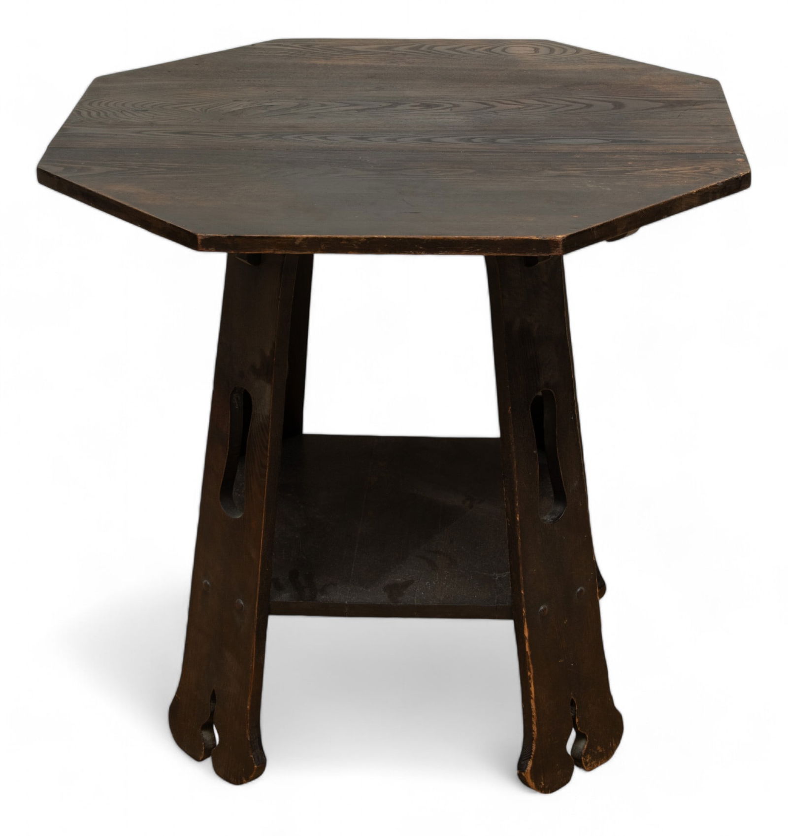 Arts & Crafts Era Stained Mahogany Table, Ca. 1900, H 29" W 30" Depth 30" (1 of 4)