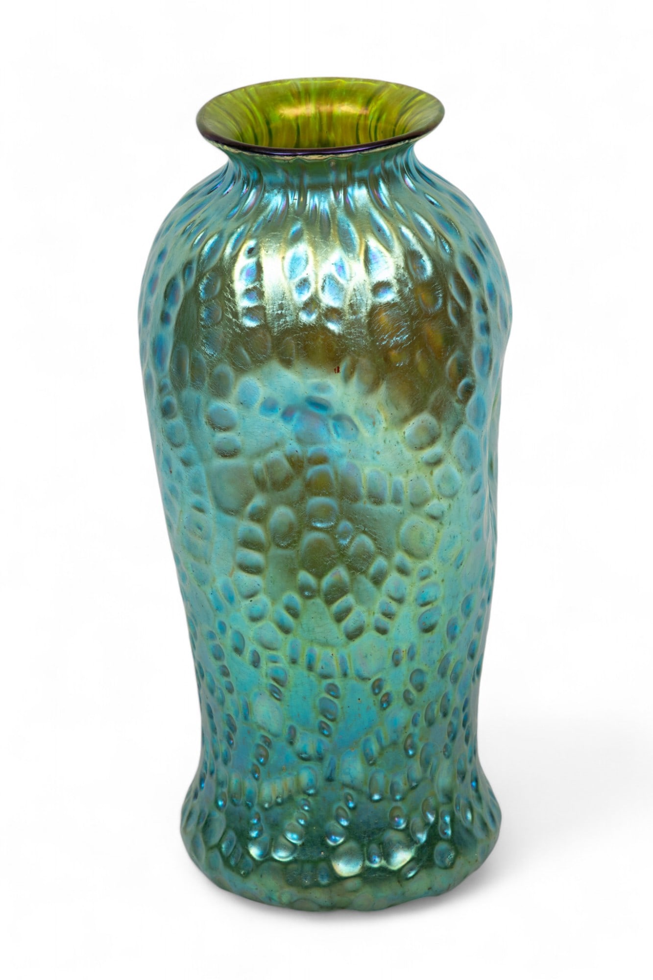 Loetz (Austrian) Diaspora Crete Glass Vase, 1902, H 9.75" Dia. 4.5" (1 of 4)