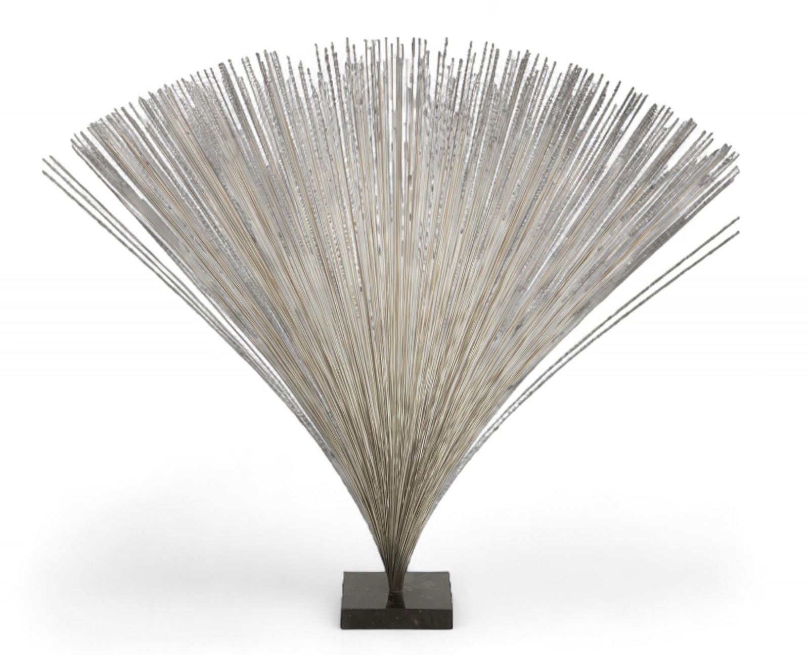 After Harry Bertoia Steel And Marble Spray Sculpture H 26.25" W 5" L 5": After Harry Bertoia Steel And Marble Spray Sculpture H 26.25" W 5" L 5" | Steel spray sculpture on a marble base. Provenance: Sold to benefit a prominent Berkley, MI religious institution.