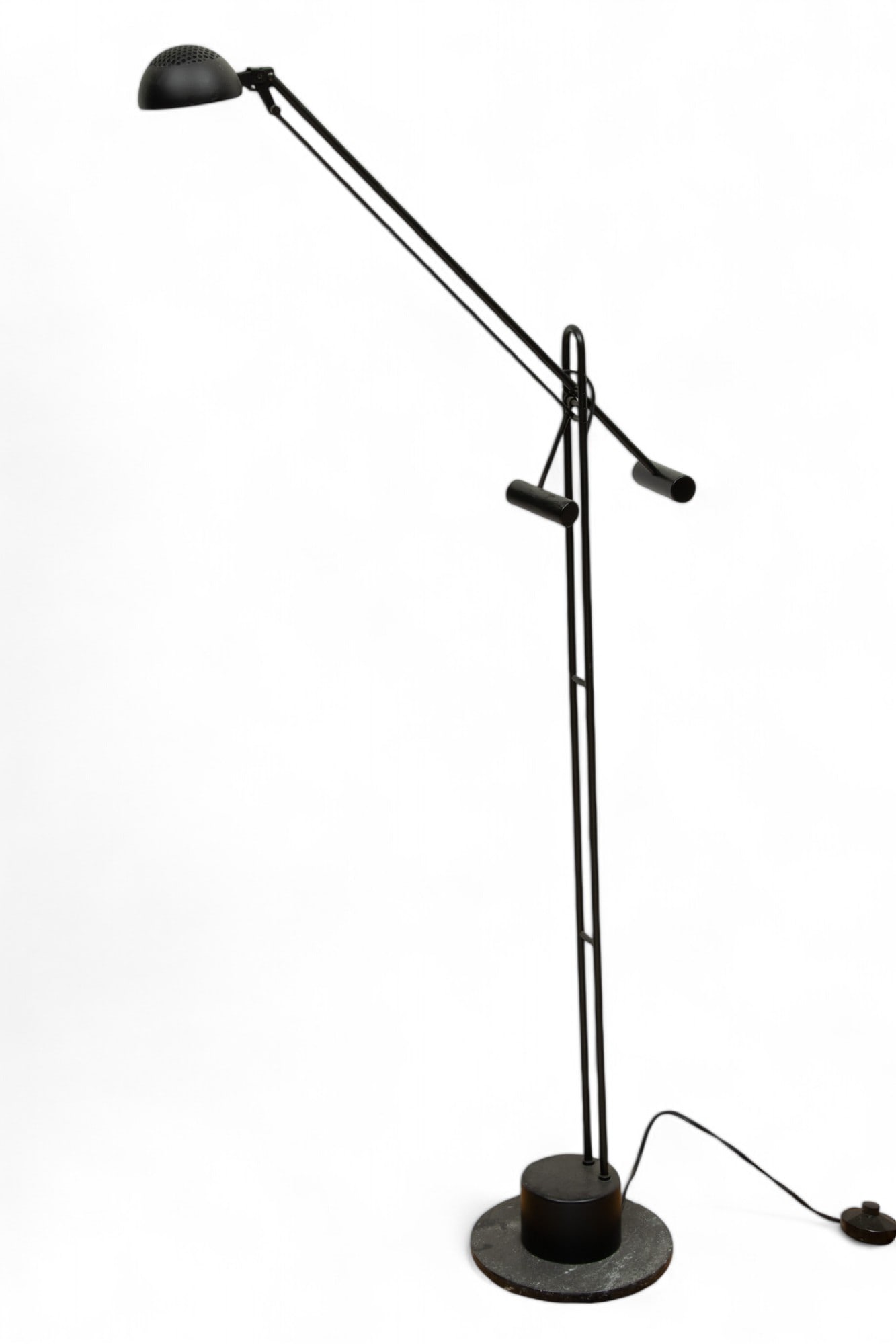 Black Cantilever Reading Lamp, 20th C., H 42" L 28.5" (1 of 4)