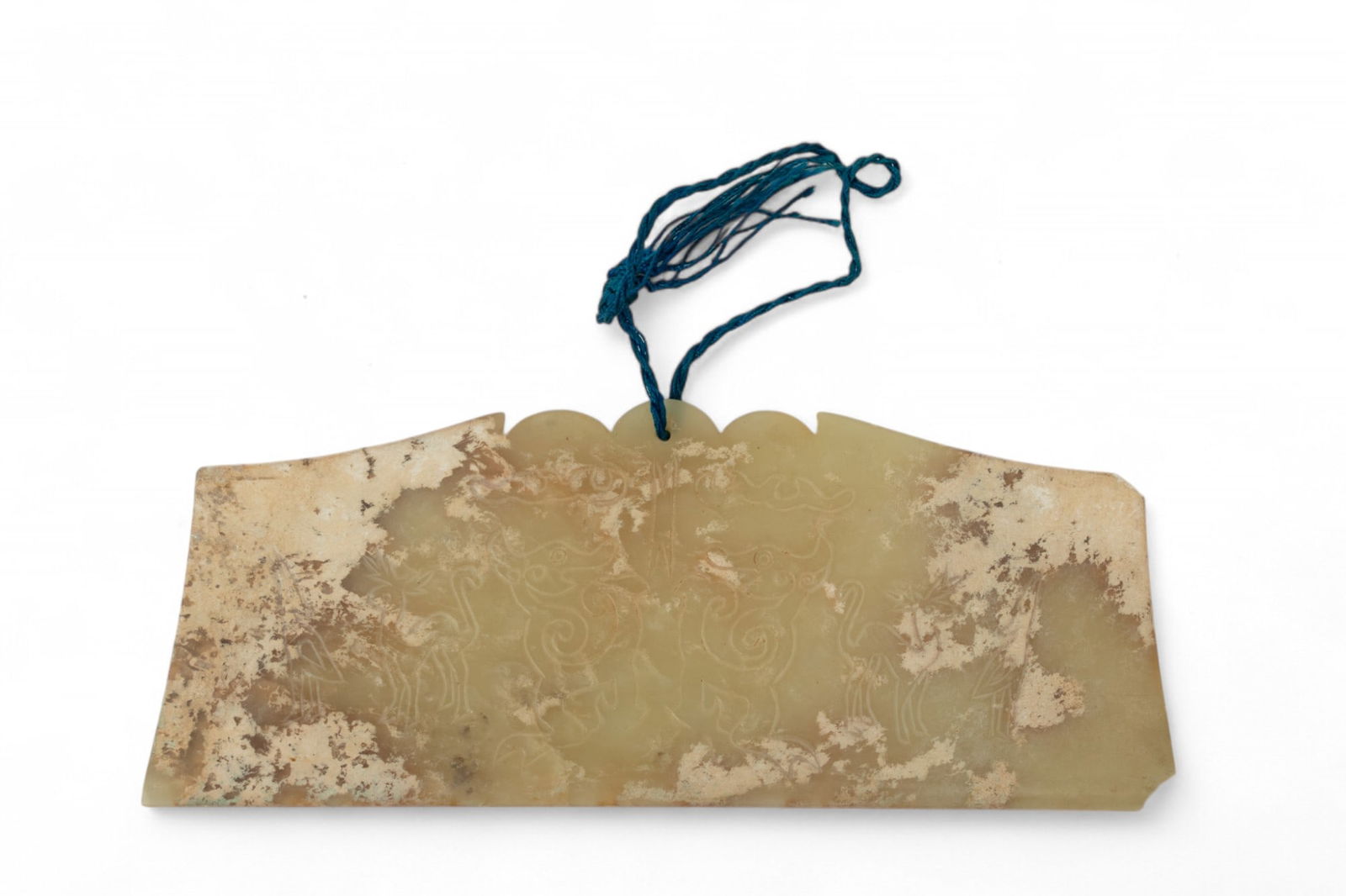 Chinese Archaic Jade Cutting Tool, H 2.25" W 5.5" 45g (1 of 4)