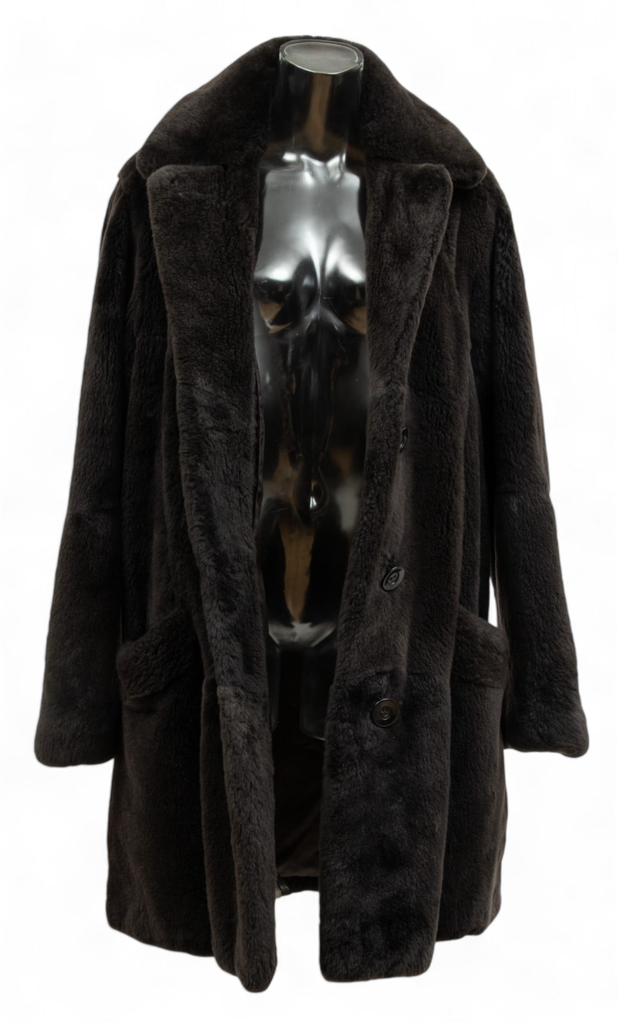 Birger Christensen (Danish) Sheared Mink Fur Women's Coat, H 36" Size: Extra Large (1 of 5)