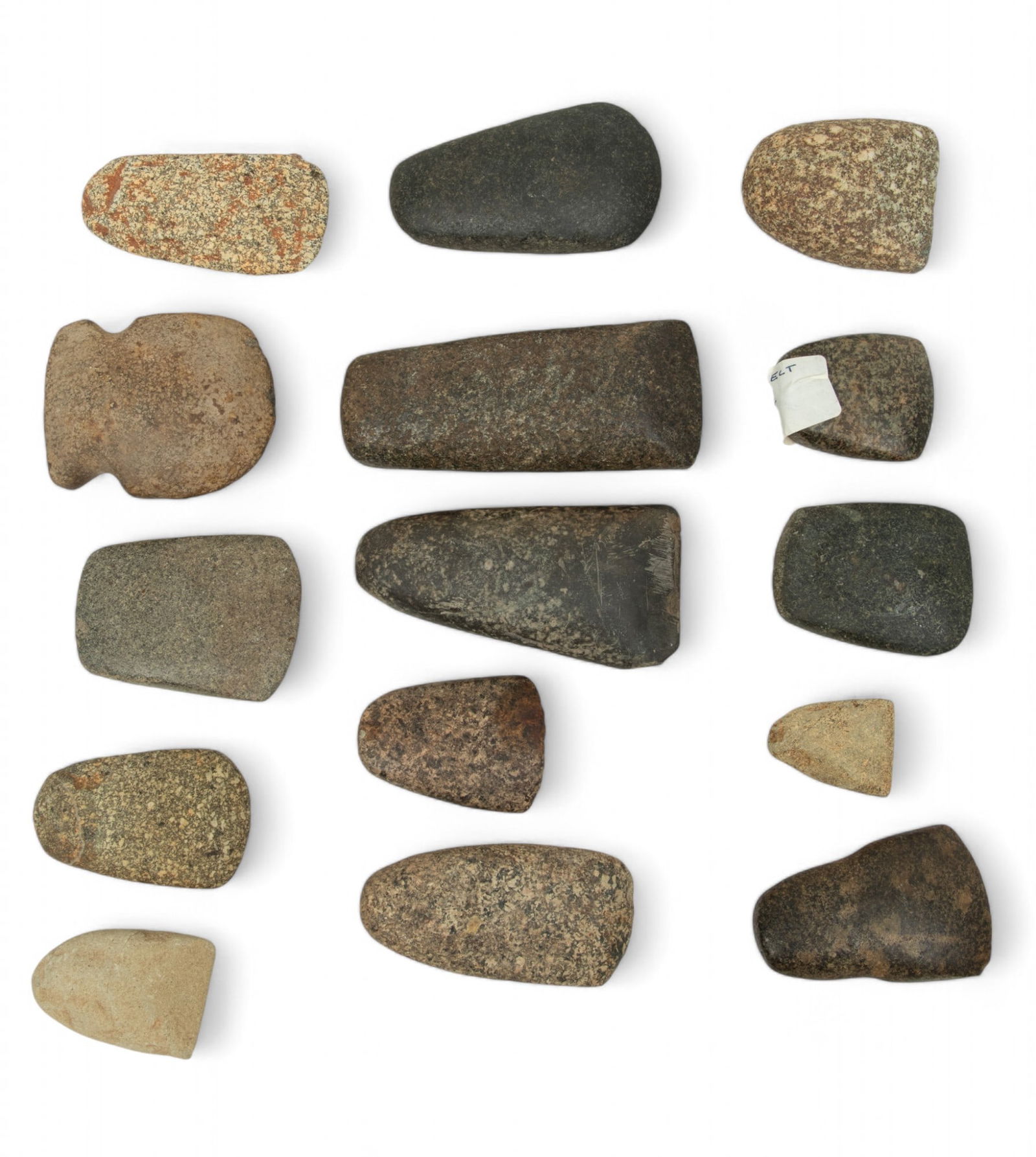 North American Indian Stone Celt Grouping 15 pcs (1 of 2)