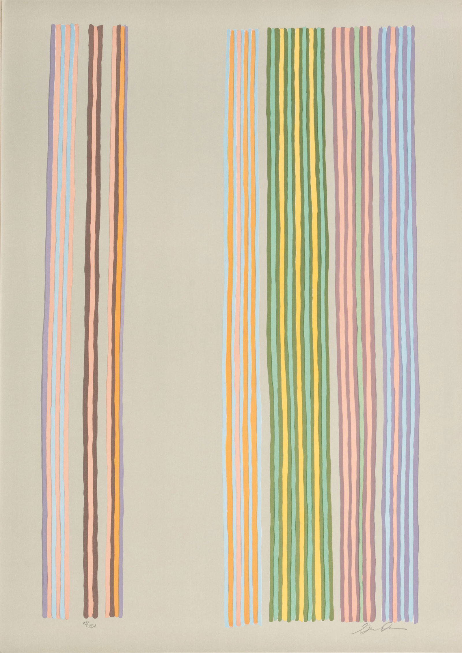Gene Davis (American, 1920-1983) Lithograph in Colors on Arches Paper, 1980, "Royal Curtain", H (1 of 5)