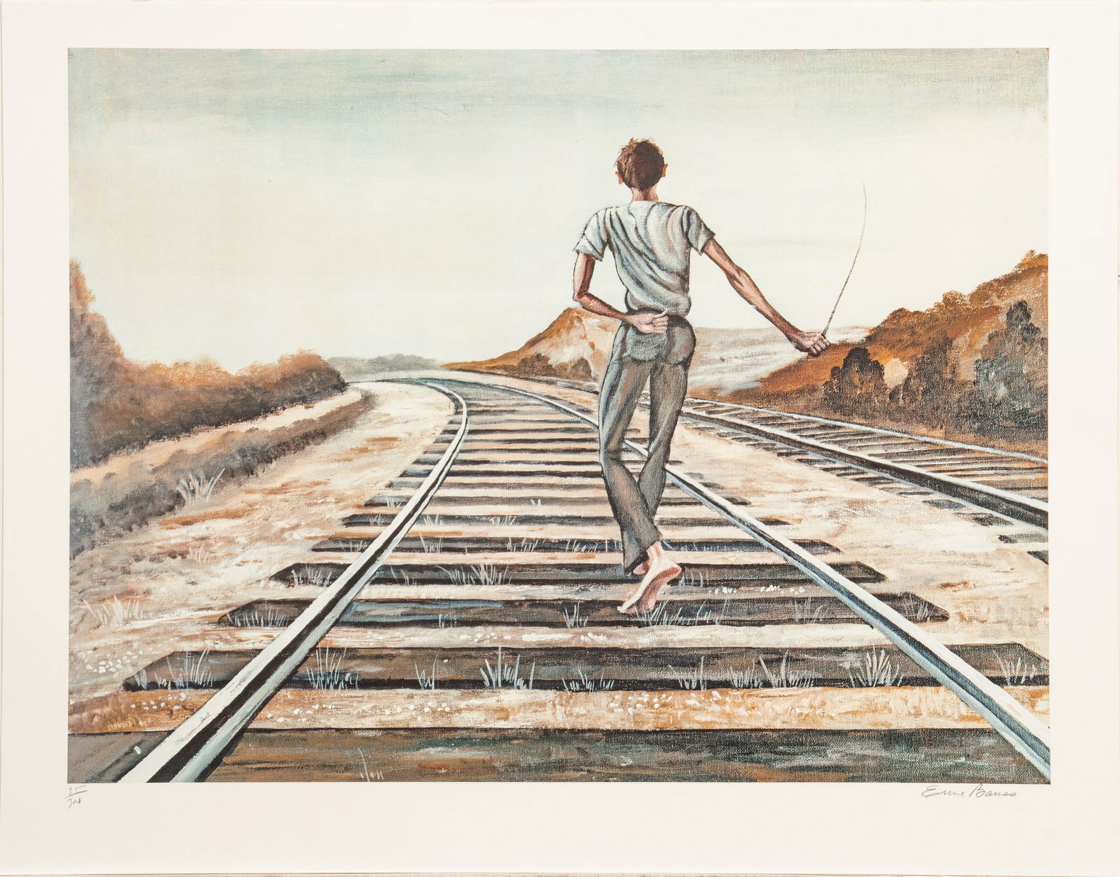Ernie Barnes (American, 1938-2009) Offset Lithograph in Colors on Wove Paper, 1979, "Destination (1 of 8)