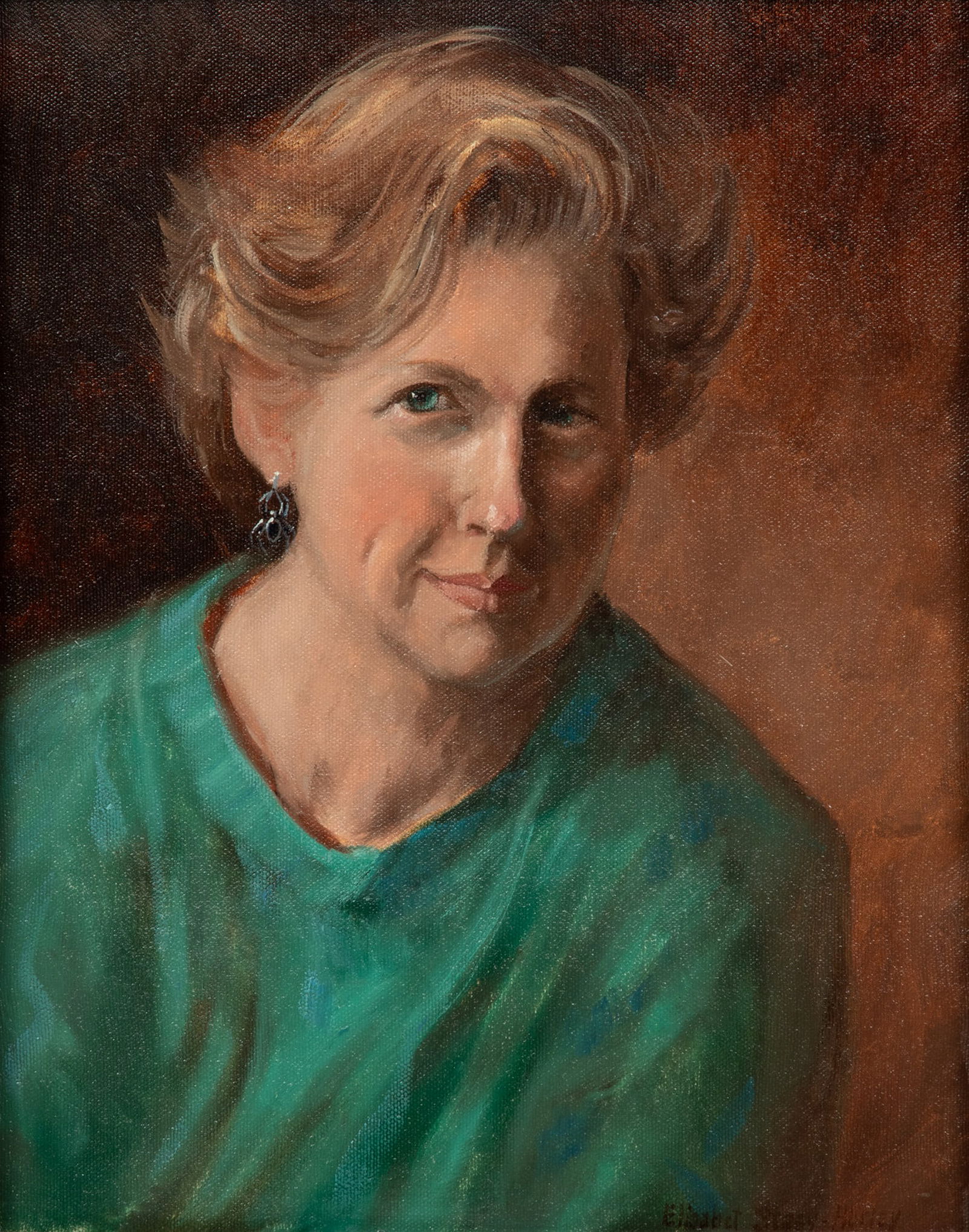 Elisabet Stacy-Hurley (Icelandic-American, B. 1943) Oil on Canvas, "Self Portrait", H 14" W 11" (1 of 6)