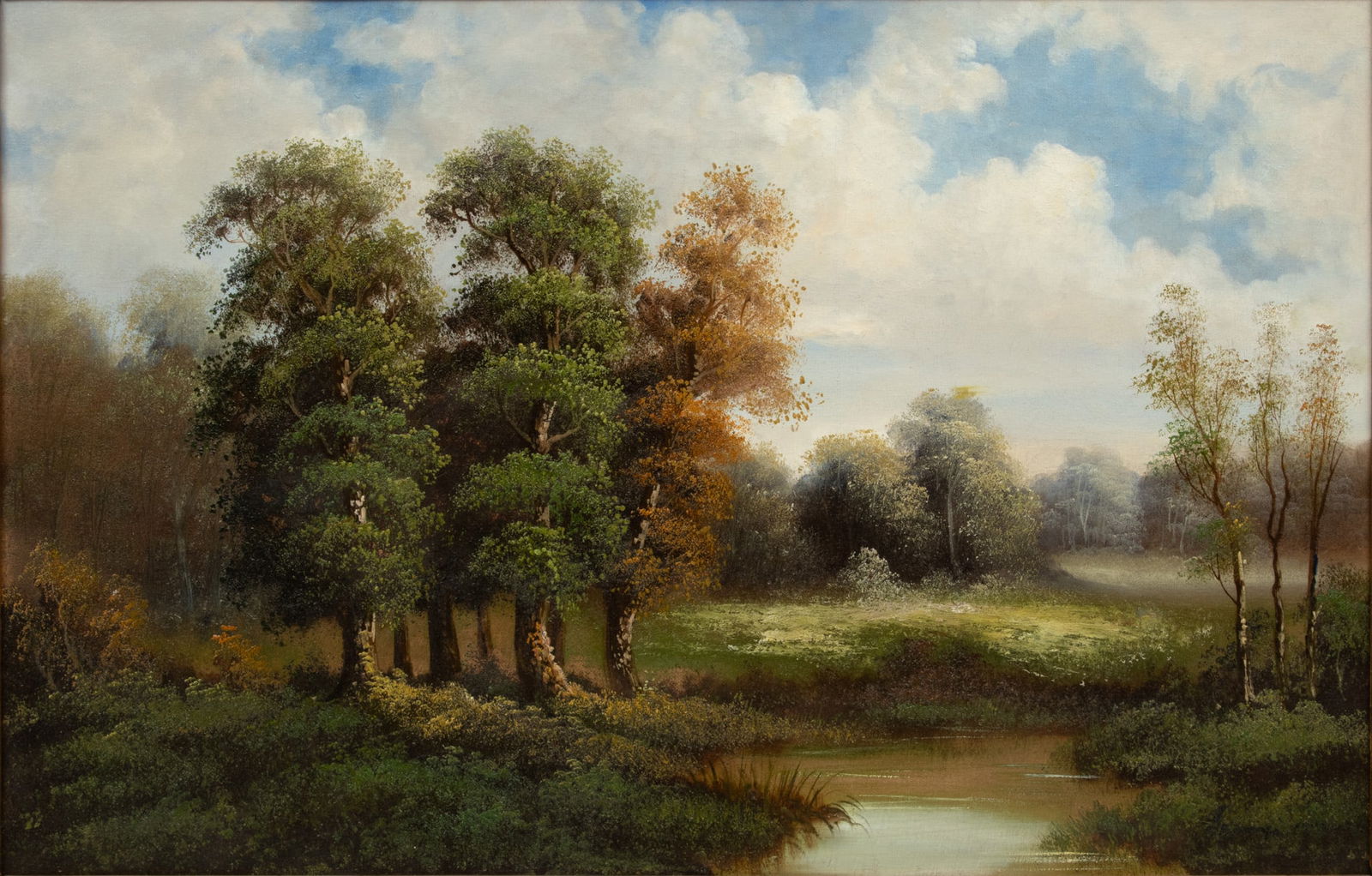 Oil on Canvas Ca. 1906, "Autumn Landscape", H 27" W 42" (1 of 4)