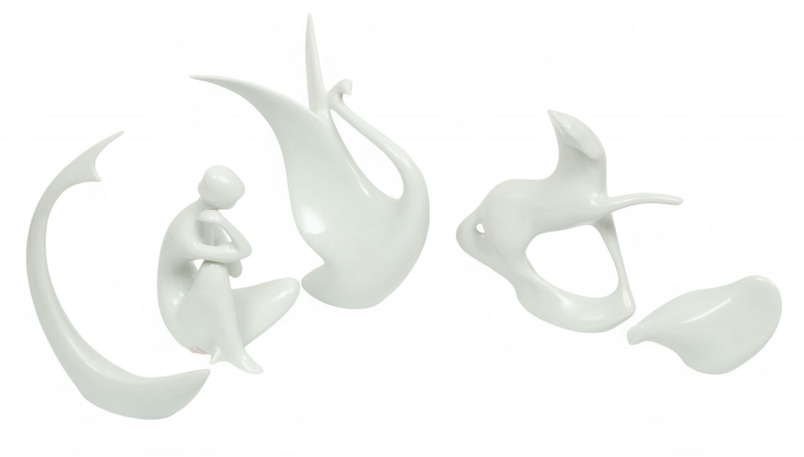 Jaroslav Jezek (Czech, 1923-2002) for Royal Dux, Mid Century Modern Porcelain Figures, Ca. Mid 20th (1 of 11)