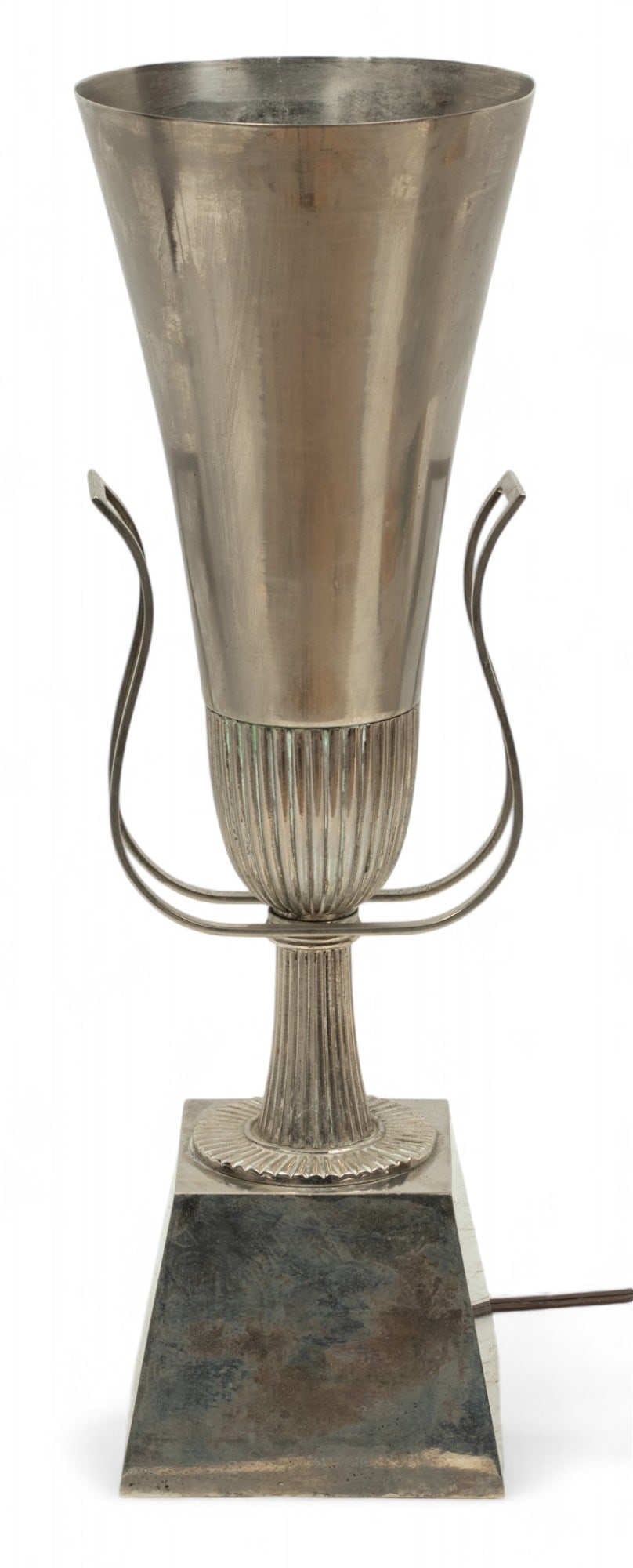 Tommi Parzinger (Germany, 1903-81) Lightolier Silver Plated Table Lamp, H 19" Dia. 6" (1 of 5)