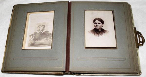 VICTORIAN PHOTO ALBUMS, 19TH C.: VICTORIAN PHOTO ALBUMS, 19TH C., TWO--AS IS:two large albums - covers / bindings are as is. Many period photographs.