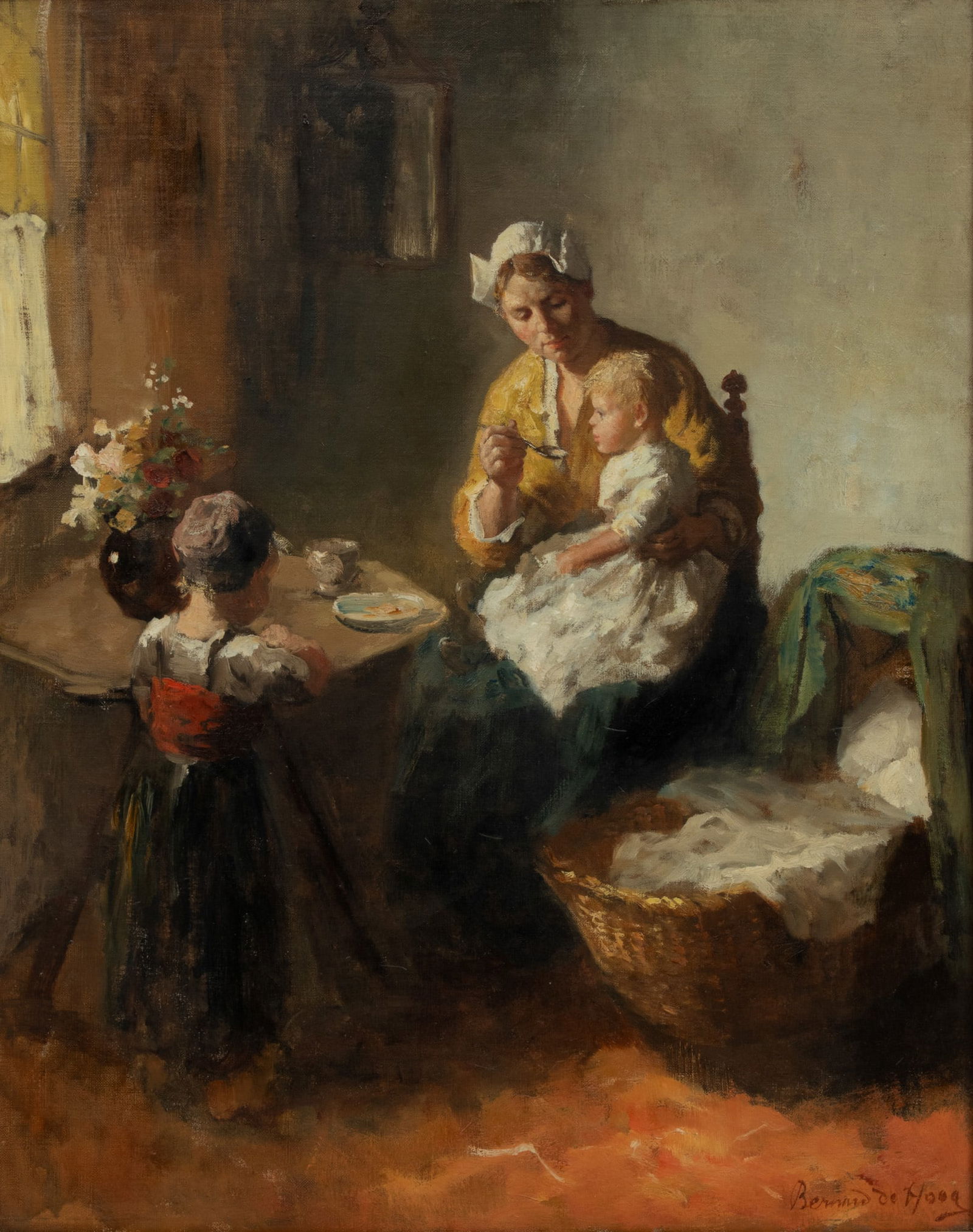 Bernard De Hoog (Dutch, 1866-1943) Oil on Canvas Ca. 1900-1920, H 30" W 24" (1 of 4)