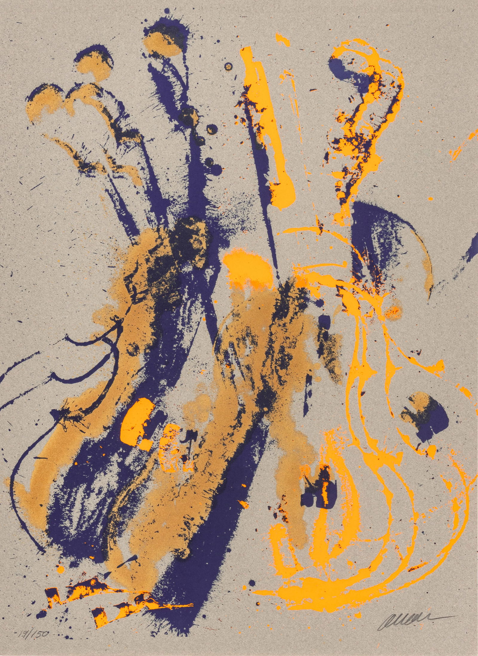 Arman (American/French, 1928-2005) Screenprint in Colors on Paper, 1979, "Grey Mood", H 22" W 30" (1 of 7)