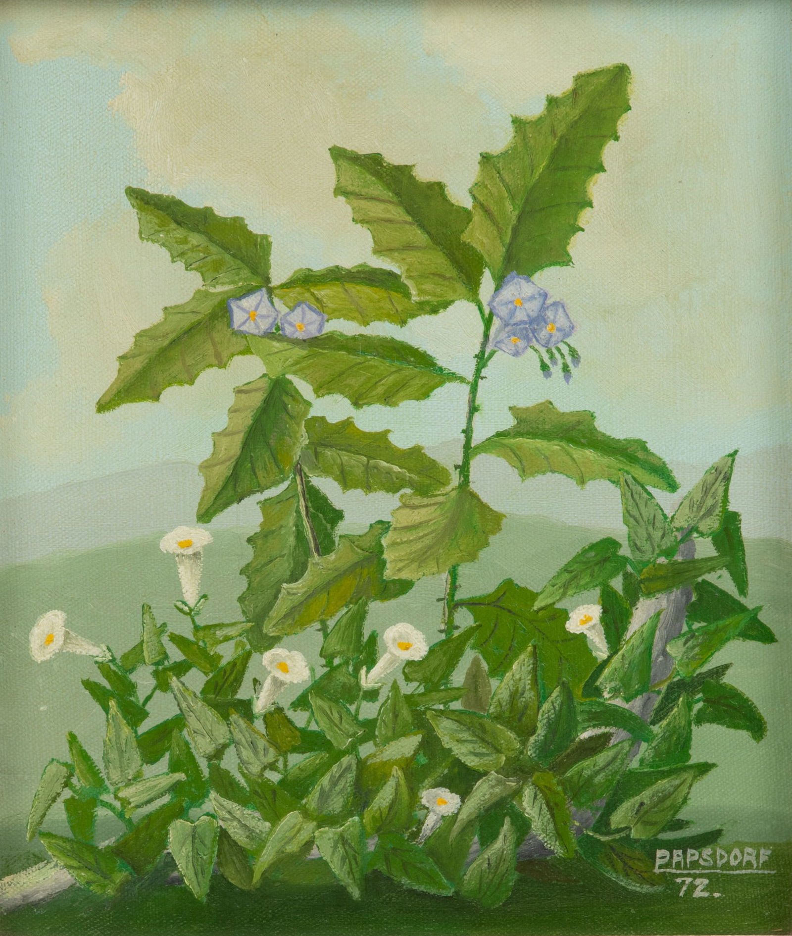 Frederick Papsdorf (American, 1887-1978) Oil on Canvas, 1972, "Wildflowers, New Stanton, Penn.", H (1 of 5)