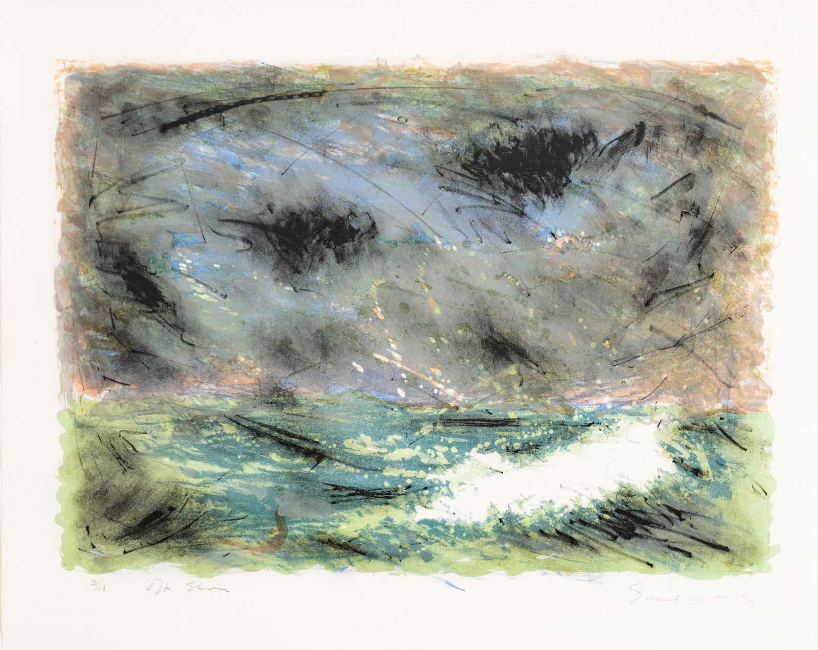 Emil Weddige (Canadian, 1907-2001) Lithograph in Colors on Wove Paper, H 19.75" W 25.25": Emil Weddige (Canadian, 1907-2001) Lithograph in Colors on Wove Paper, H 19.75" W 25.25" | Signed in pencil lower right, titled and numbered 3/18 lower left, blindstamp lower left, with full margins.