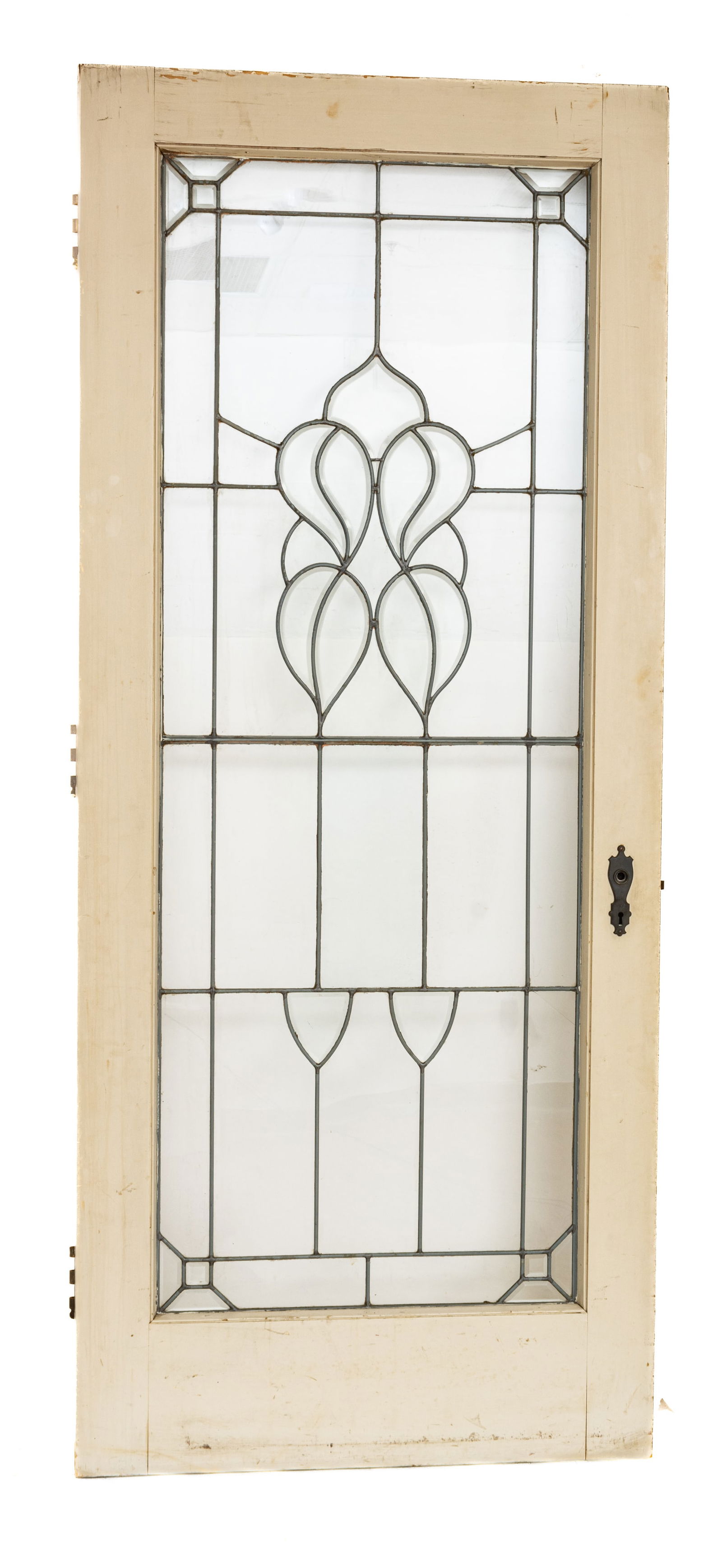 Leaded Clear Glass Interior Door, Ca. 1920, H 80" W 34" (1 of 5)