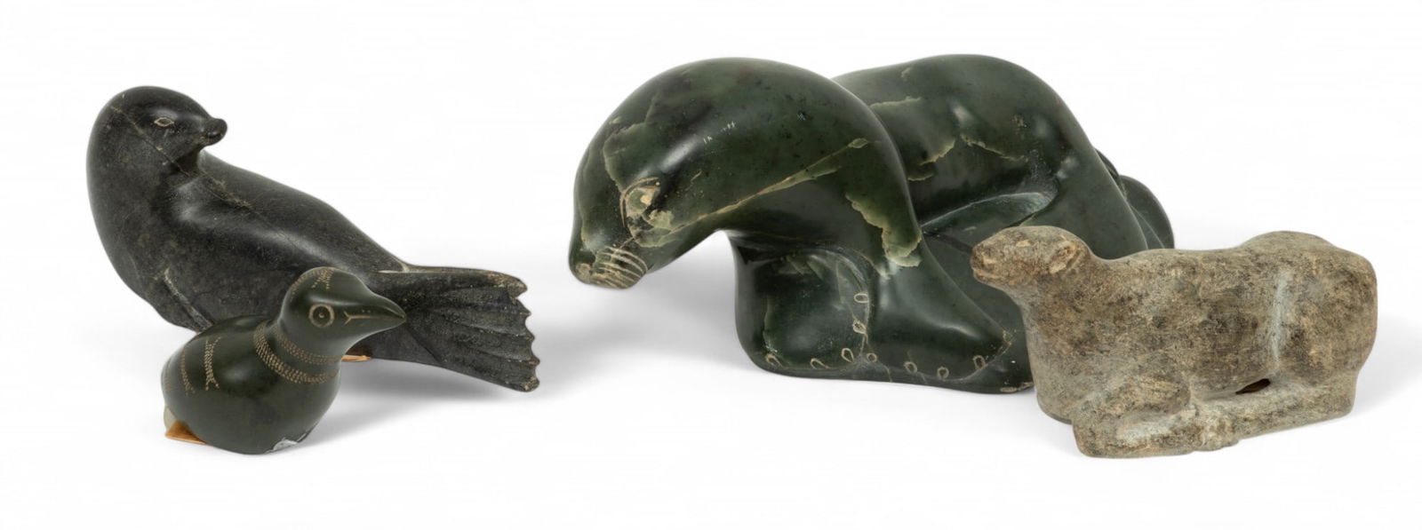 Inoucdjouac (Katilvik) Inuit Sculpture Ca. 1970-1980, Grouping 4 pcs (1 of 6)