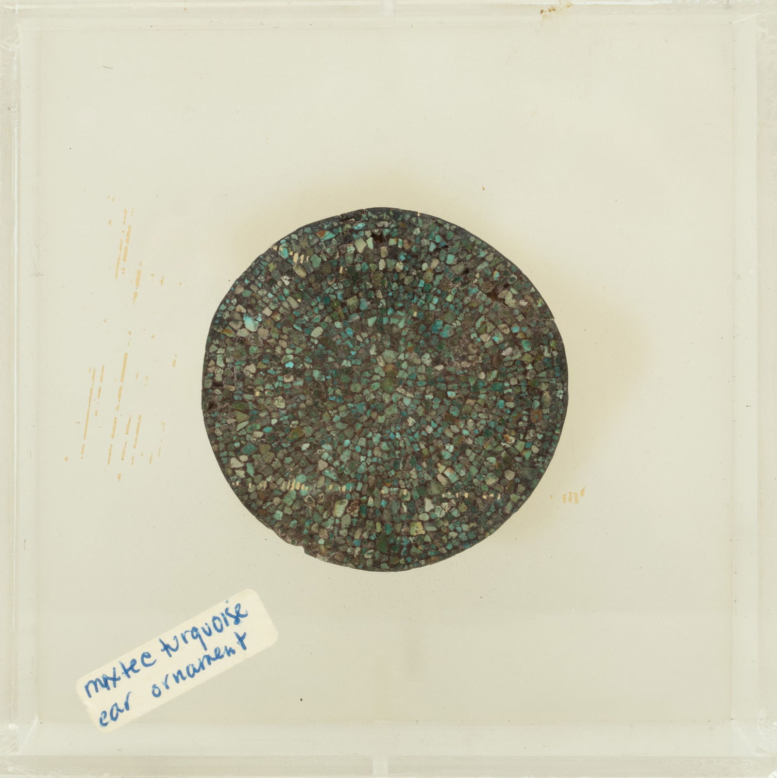 Mixtec Turquoise Inlaid Ear Ornament, Dia. 2.125" (1 of 3)