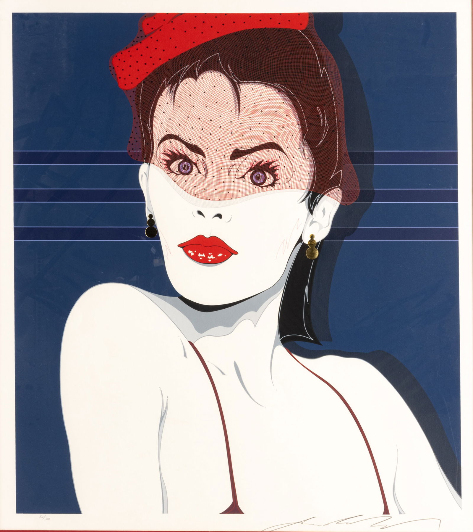 James Morlock (American, 1960-1996) Screen Print & Serigraph on Paper "Red Hot", H 35" W 31": James Morlock (American, 1960-1996) Screen Print & Serigraph on Paper "Red Hot", H 35" W 31" | Pencil signed. Numbered in pencil 82/300. Provenance: From the Estate of Prominent Collector, Leon Zielin