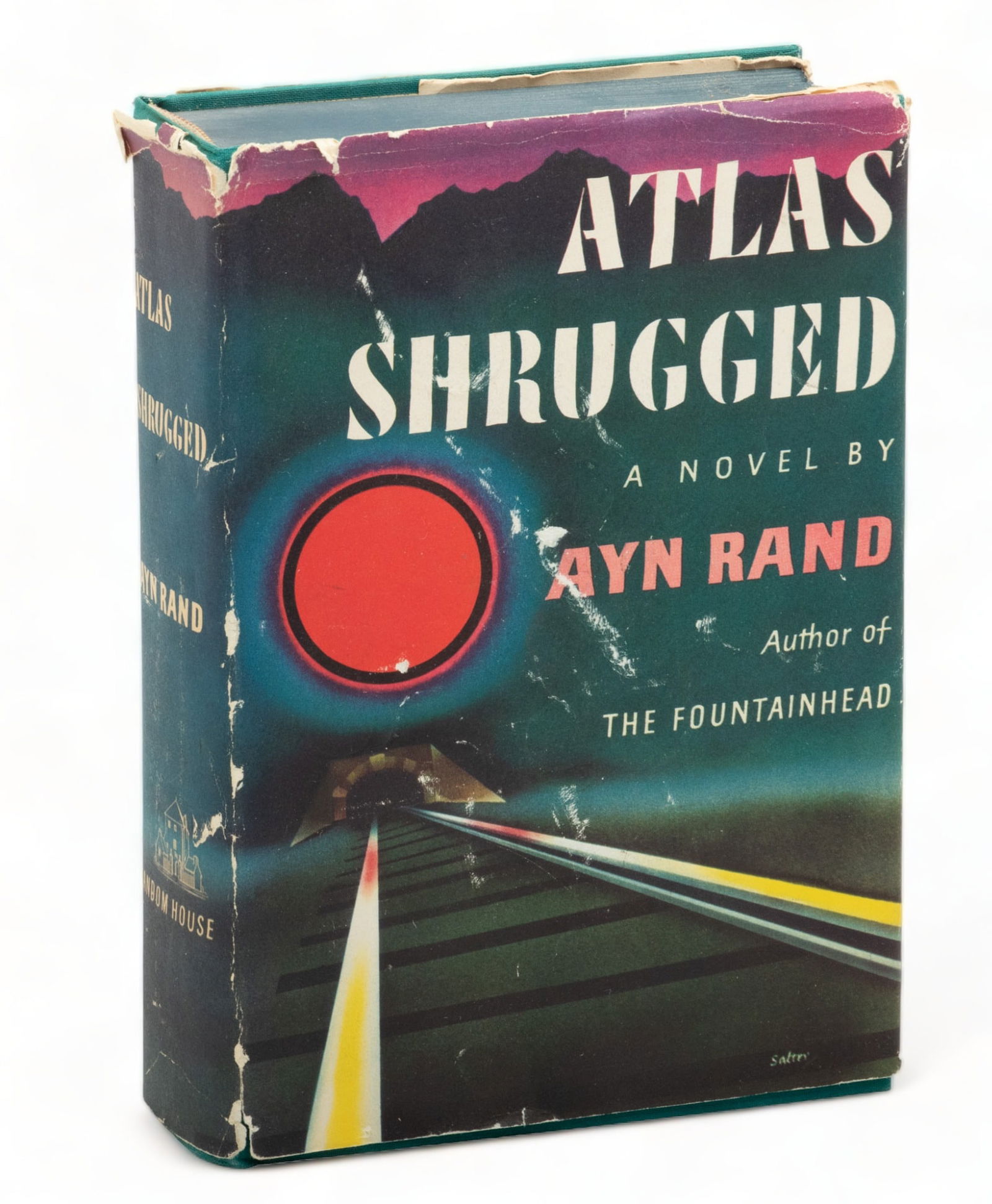 1st Printing, 'Atlas Shrugged' by Ayn Rand, 1957, H 8.75" W 2" Depth 6" (1 of 4)