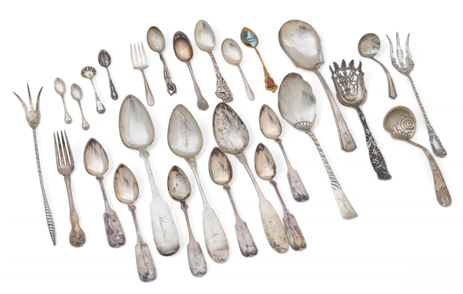 American Sterling And Coin Silver Flatware And Serving Ware Grouping 19t oz 27 pcs (1 of 8)