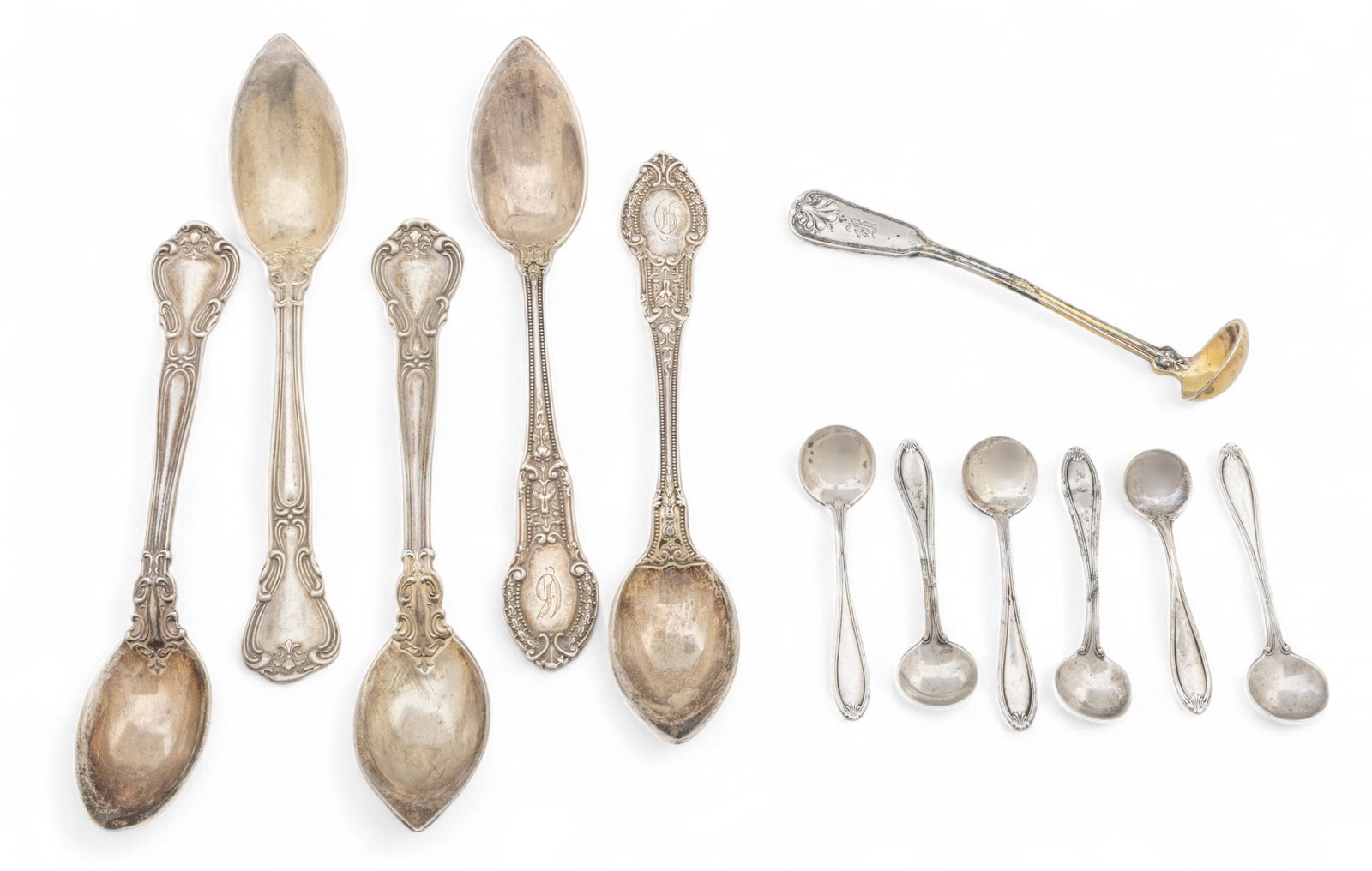 Sterling Silver Salt Spoons (6), Sterling Citrus Spoons (5) 4t oz 12 pcs (1 of 3)