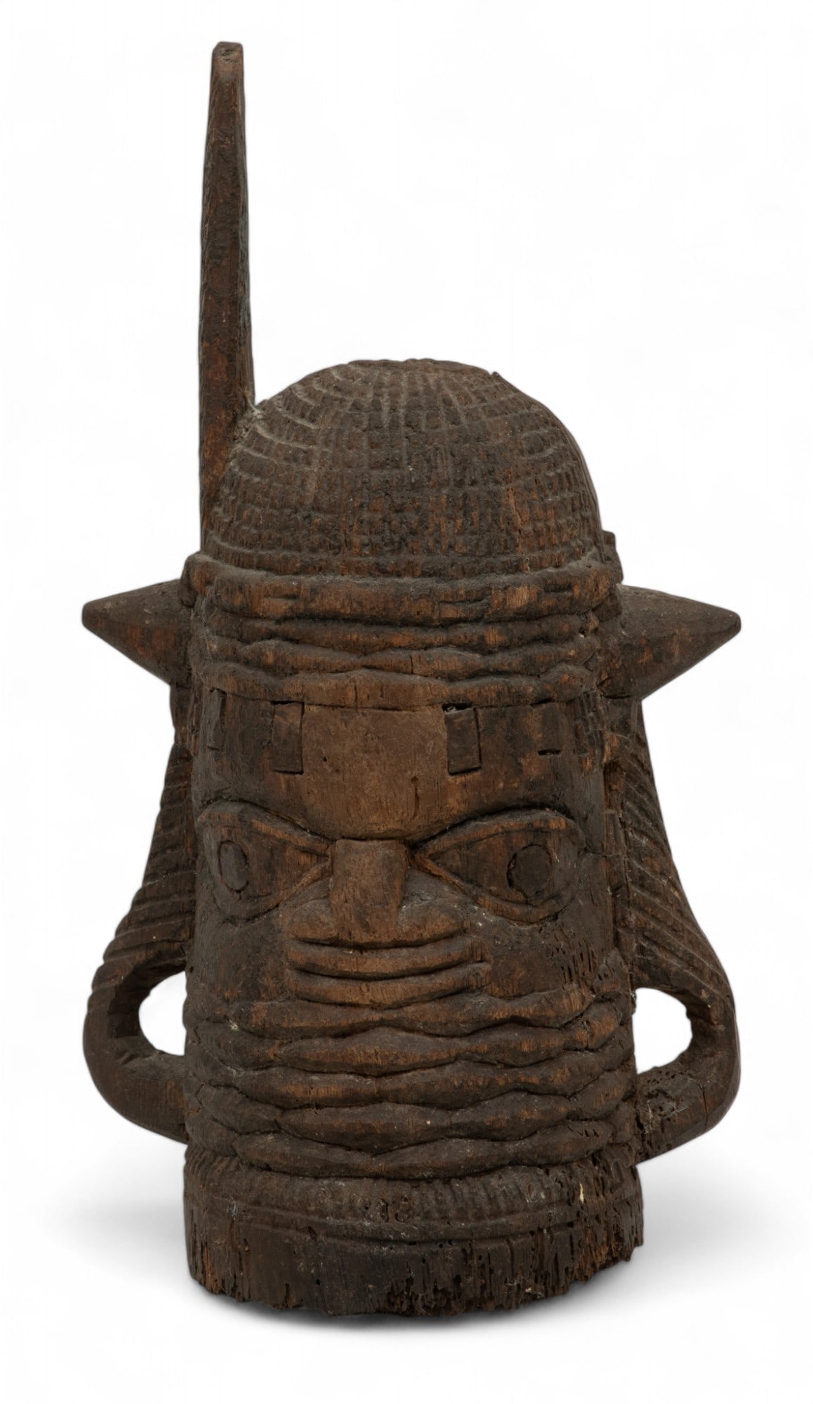 Nigeria (Kingdom of Benin), Edo Peoples, Carved Wood Shrine Figure, Ca. 19th.c., H 12" (1 of 5)