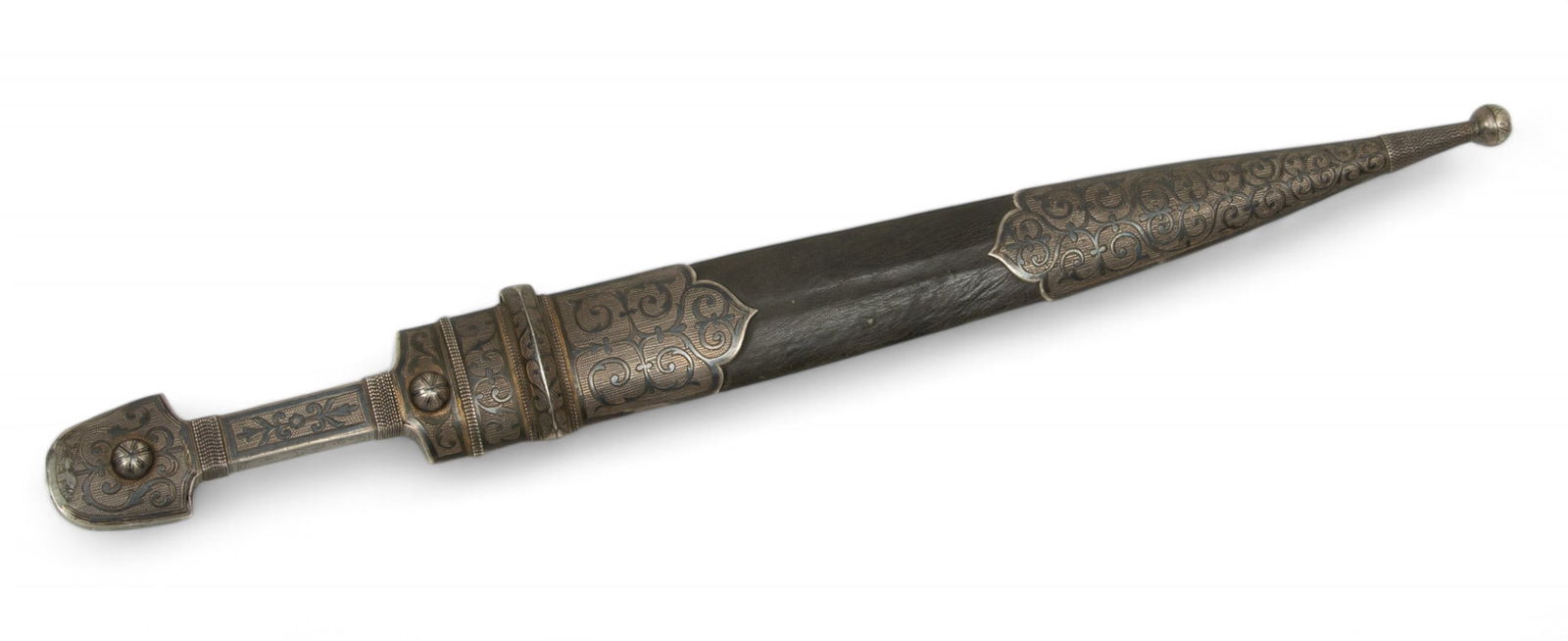 Ottoman Kindjal Dagger And Sheath, Ca. 19th Cent., L 19.5" (1 of 4)