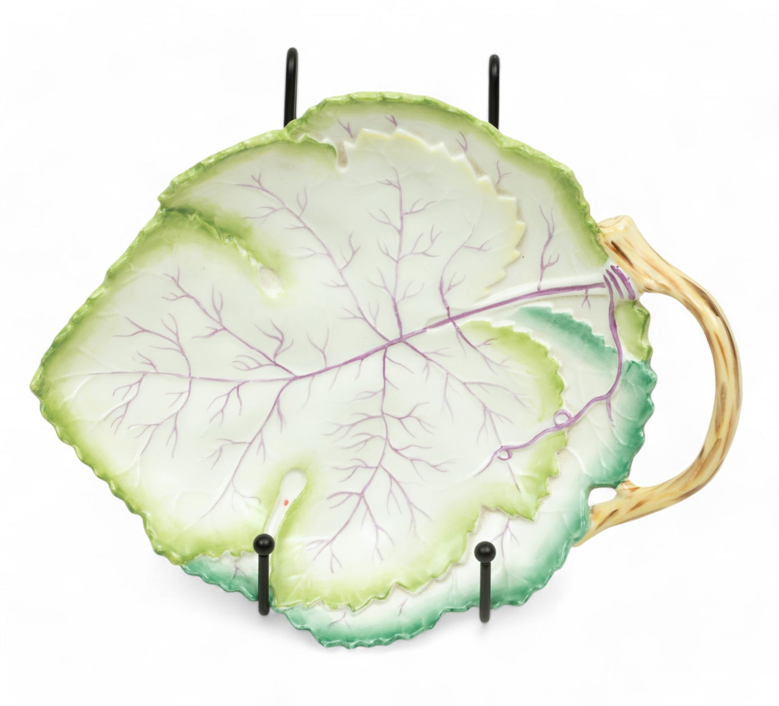 Royal Worcester (English) Porcelain Leaf-form Serving Plate Ca. 1920, W 8" L 10" (1 of 3)