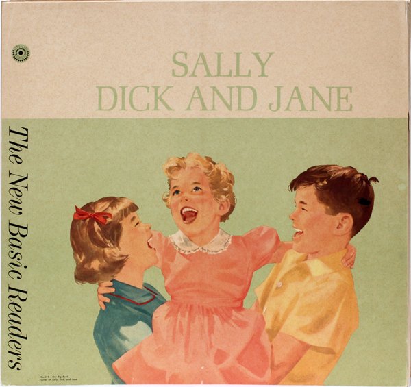 SALLY DICK AND JANE FOLIO, CIRCA 1960'S: SALLY DICK AND JANE FOLIO, CIRCA 1960'S, SIXTEEN, H 19", L 20":Sixteen cards, printed in color on both sides, in original plain cardboard folder. Published by Scott, Foresman and Company, Chicago.