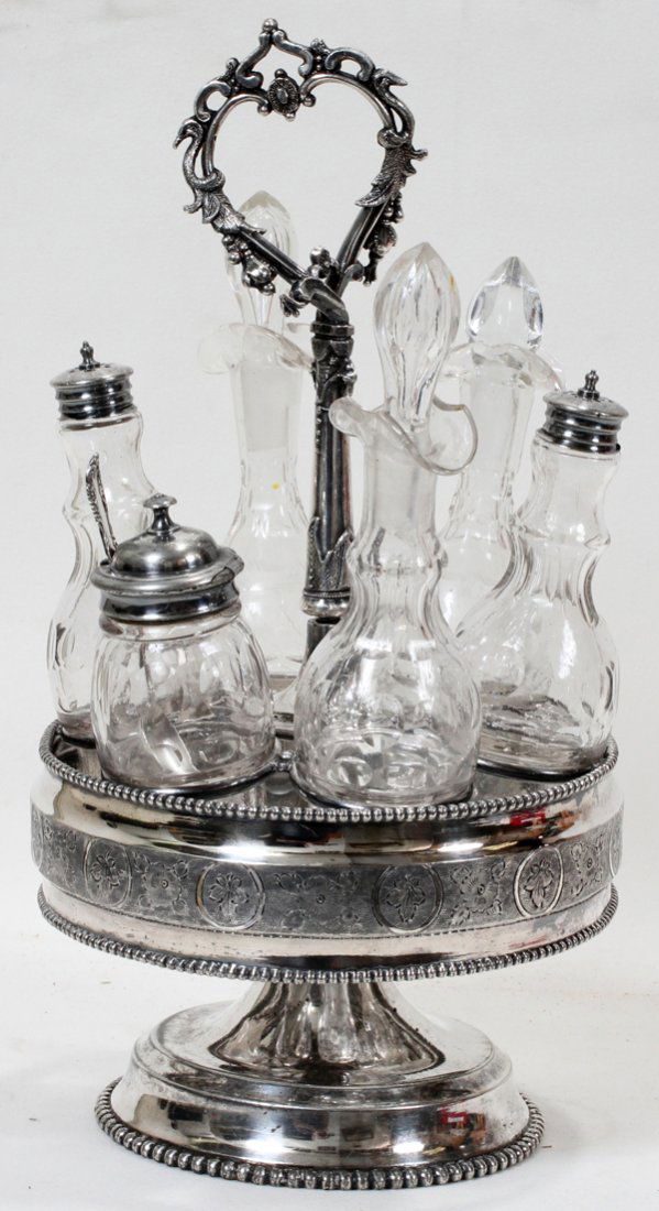011283 REDFIELD & RICE N. YORK SILVERPLATE CRUET STAND Jan 19, 2013