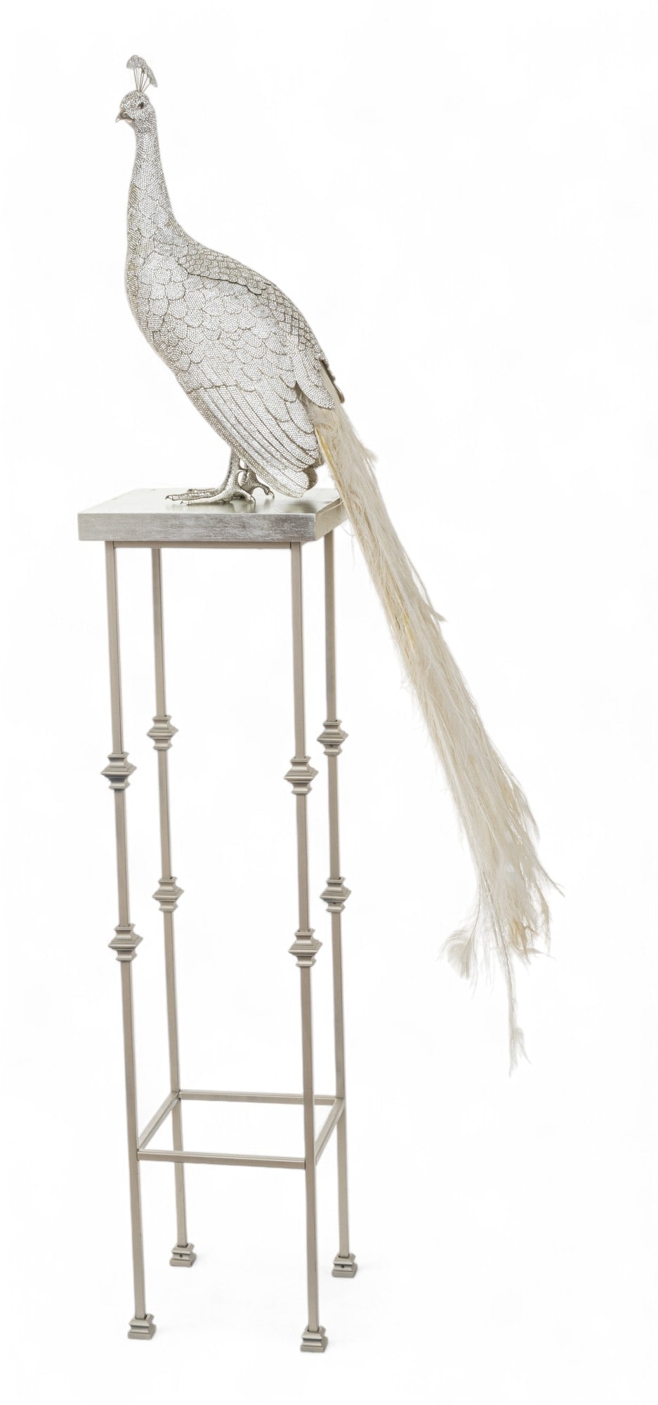Clarita Brinkerhoff, Swarovski Crystals Monumental Peacock Albino Sculpture. Ltd. Ed. Plus Stand (1 of 17)