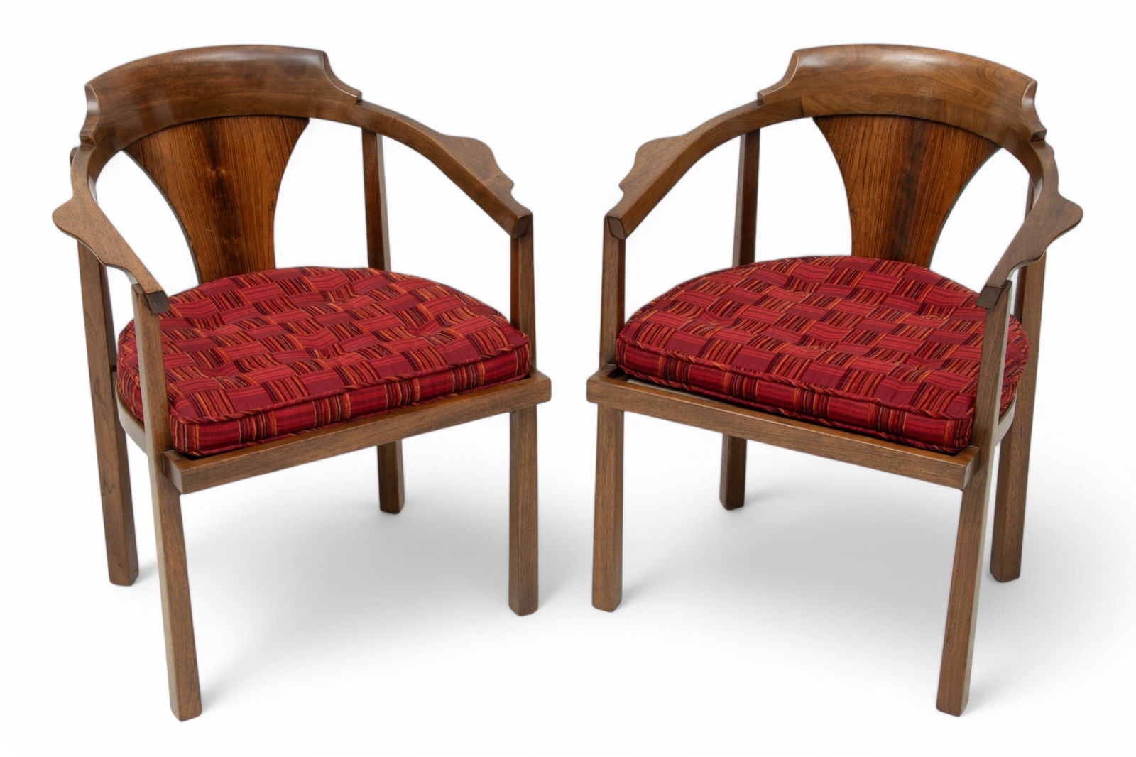 Edward Wormley (American, 1907-1995) for Dunbar (American) Walnut & Rosewood Model 935 Horseshoe (1 of 4)