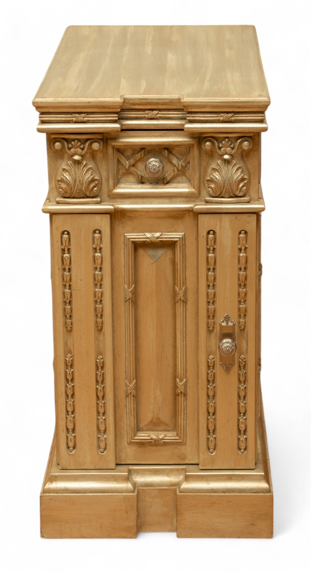 Phyllis Morris (American) Baroque Style Silvered Wood Baroque Bedside Cabinet (1 of 7)