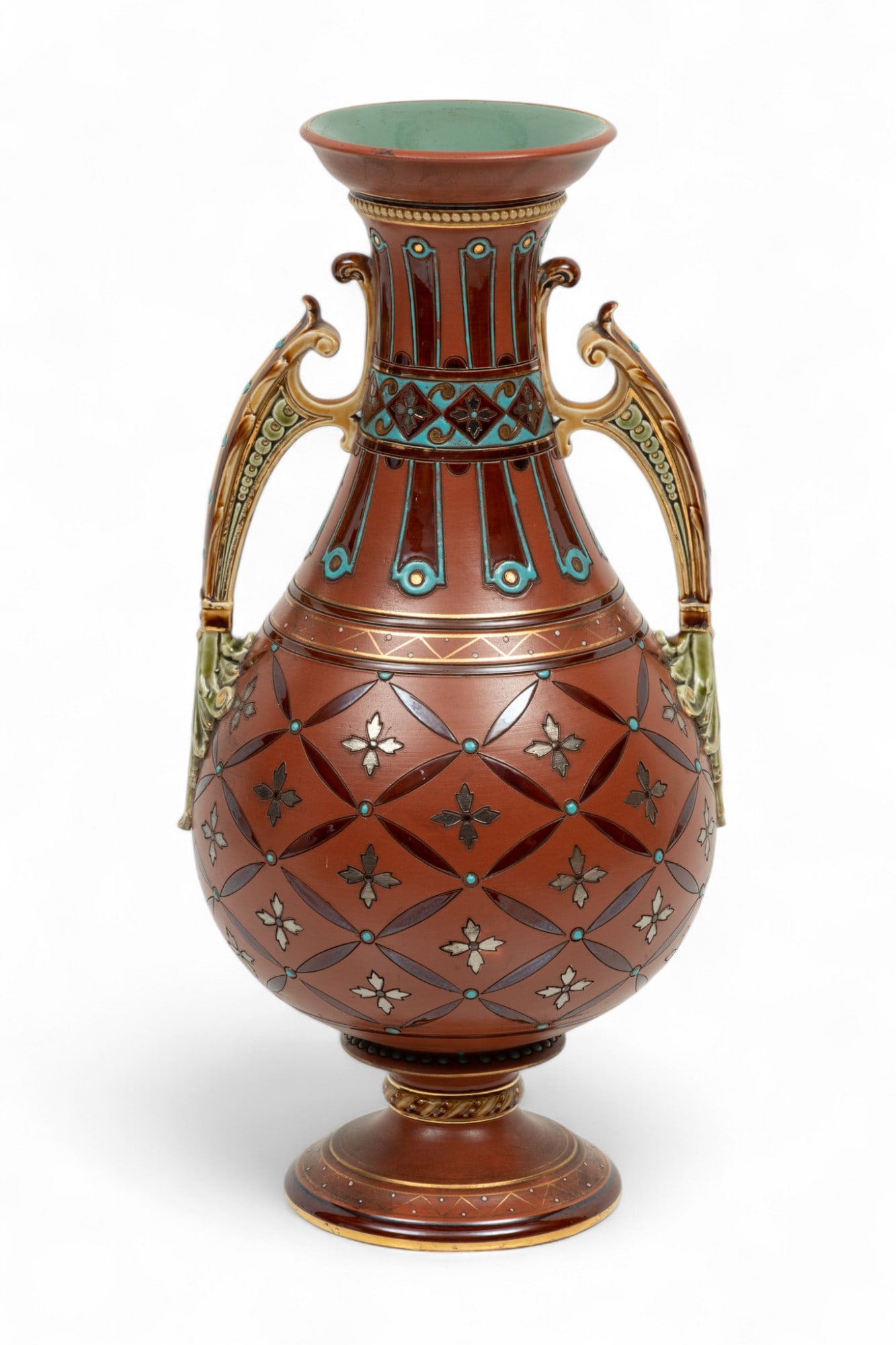Mettlach Villeroy & Boch (German) Art Nouveau Glazed Stoneware Vase, Ca. 1890-1900 (1 of 7)