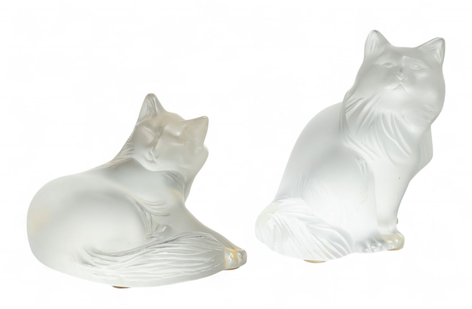 Lalique (French) Frosted Crystal Cat Figures (1 of 5)