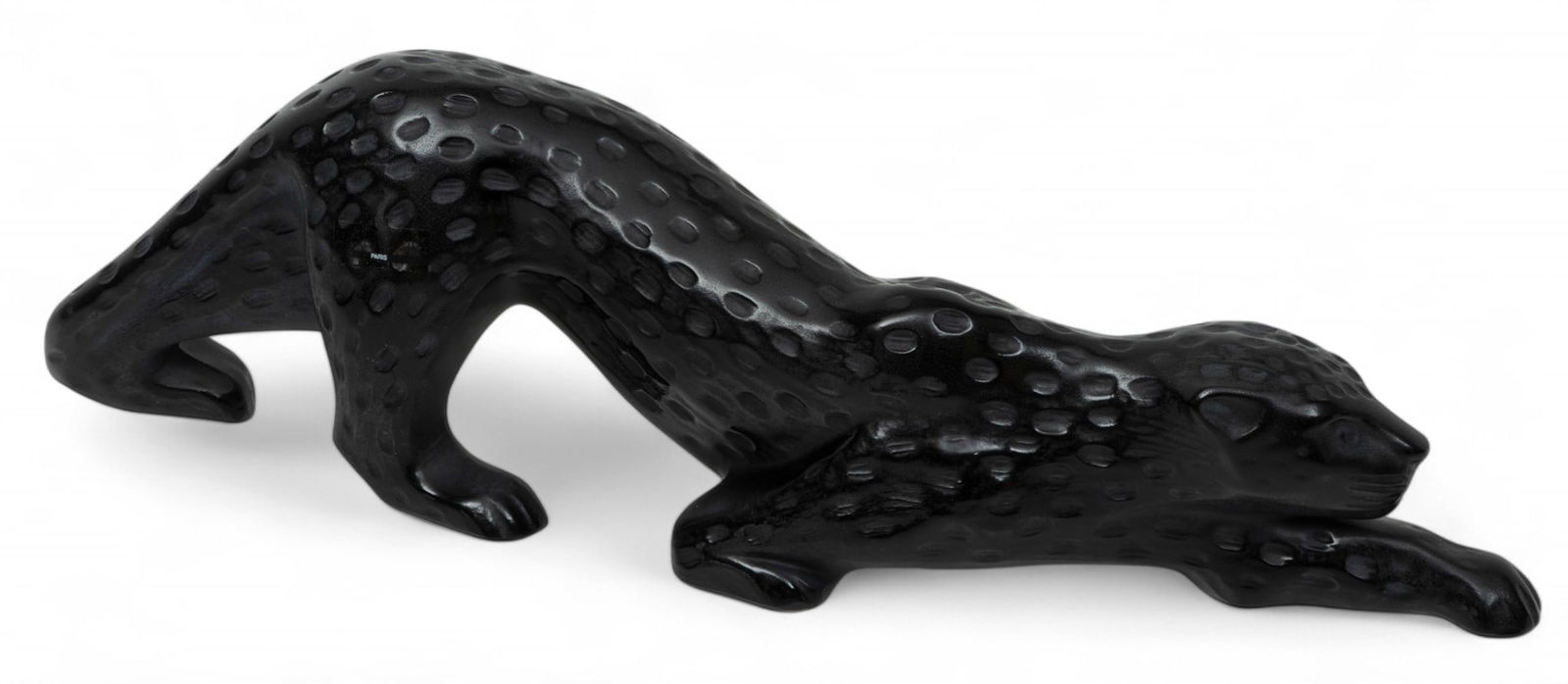 Lalique (French) Frosted Black Crystal Leopard Figure (1 of 5)