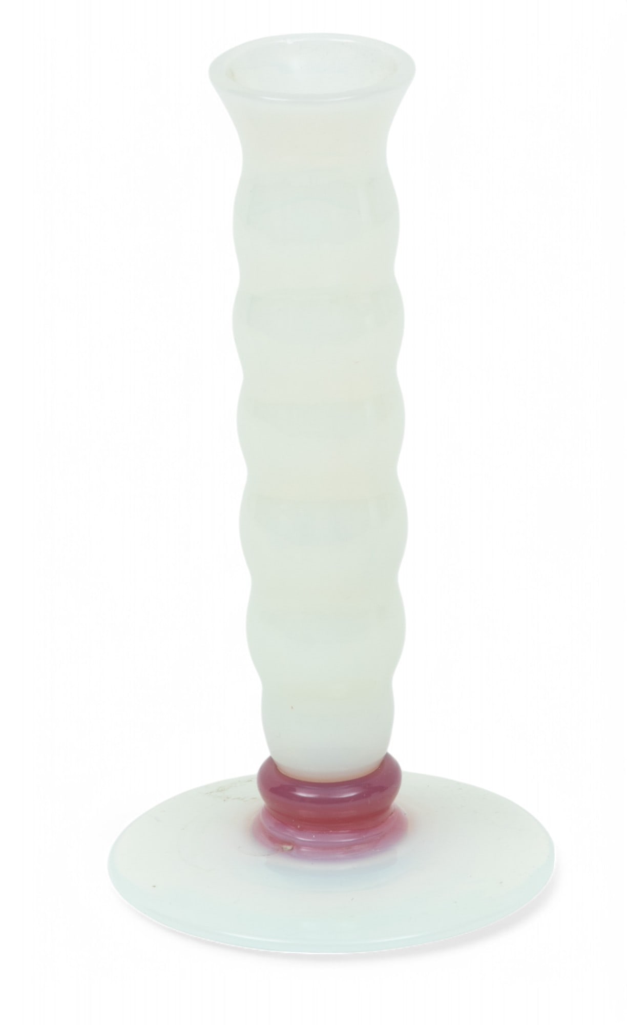Attributed to H.C. Fry Glass Company (American) White Opalescent Glass Bud Vase, Ca. 1910 (1 of 5)