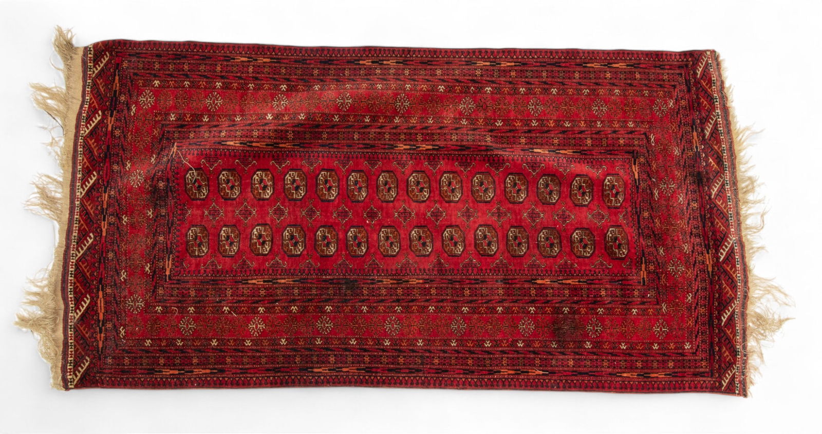 Bokhara Hand Woven Wool Carpet 1950-60 (1 of 4)