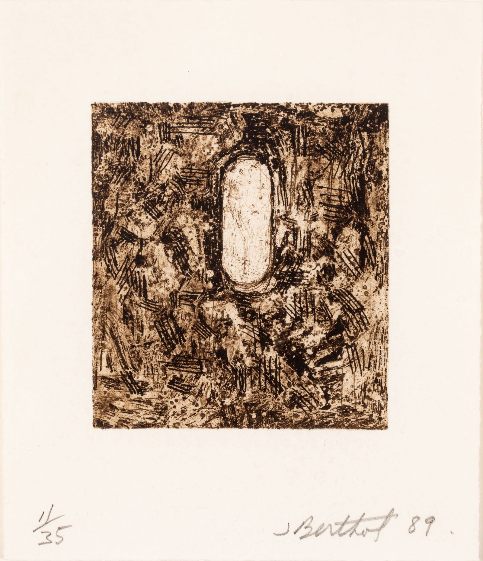 Jake Berthot (American, B. 1939) Etching on Paper 1989, 'Untitled #1' (1 of 6)