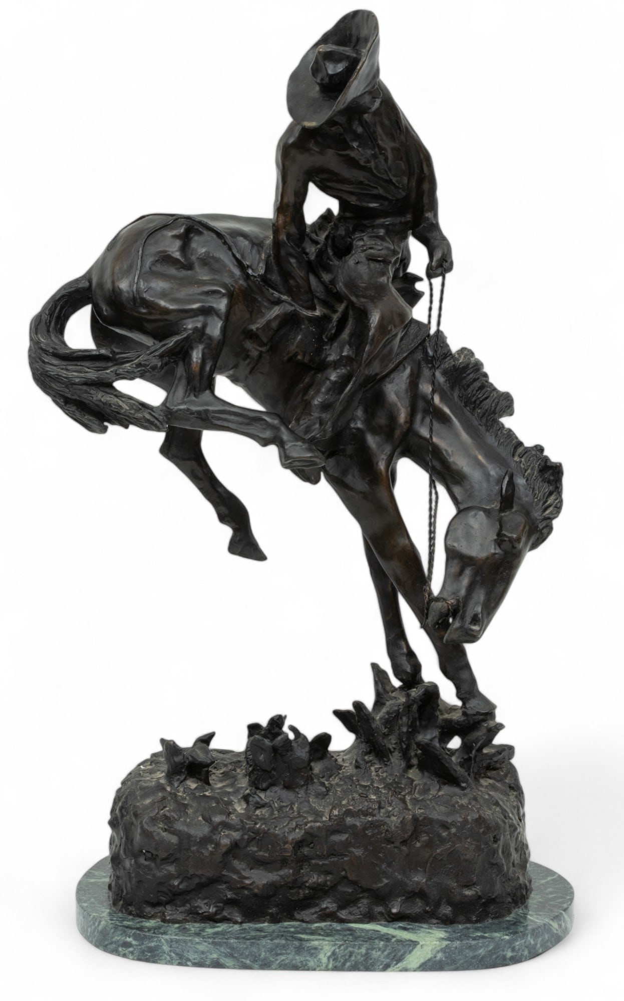 In the Manner of Frederick Remington Bronze Sculpture Late 20th C., 'Broncho Buster' (1 of 6)