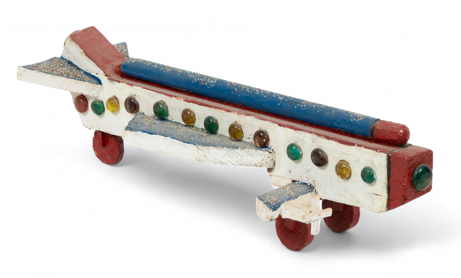 Rev. John Lewis Hunter (American, 1905-1999) Painted Wood Folk Art Airplane (1 of 5)