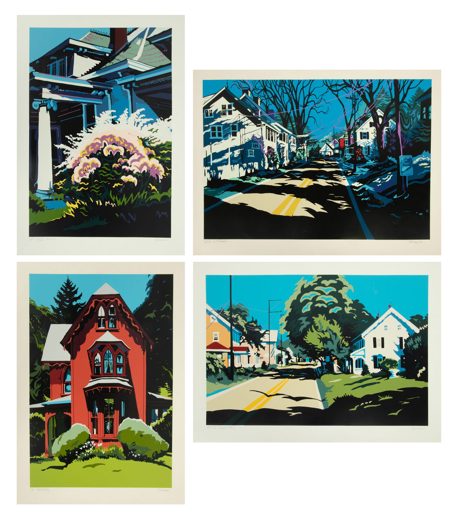 Jon Carsman (American, 1944-1987) Screenprints in Colors on Wove Paper, "August Morn; Faded Glory; (1 of 13)