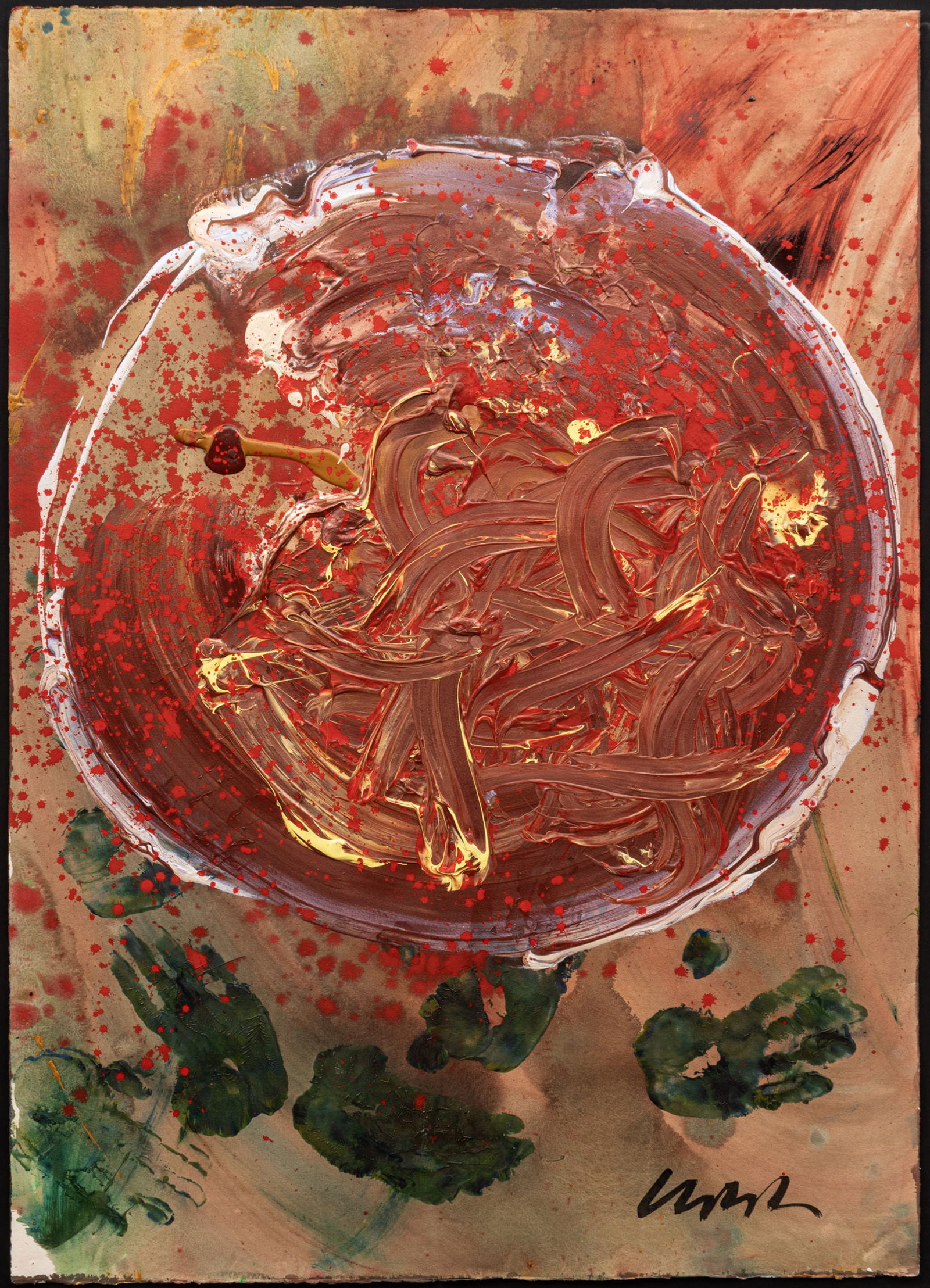 Dale Chihuly (American, B. 1941) Watercolor, Acrylic, And Metallic Paint on Paper, 'Untitled (1 of 11)