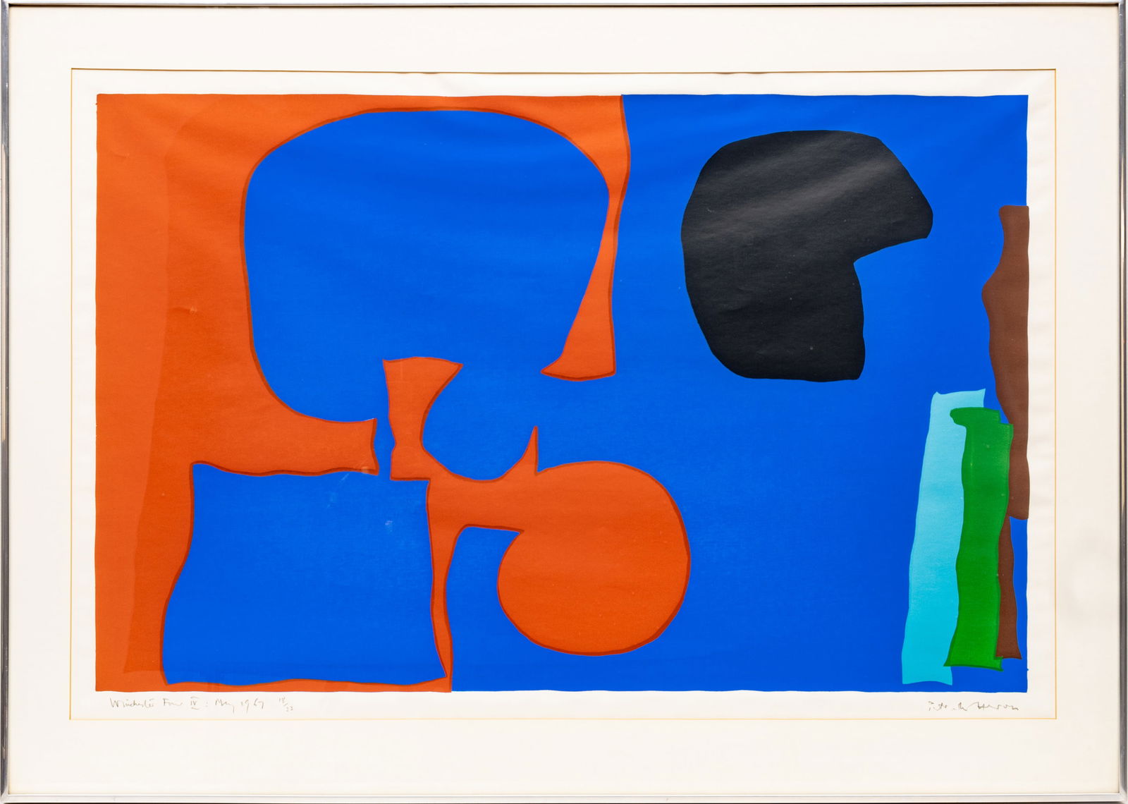 Patrick Heron (English, 1920-1999) Screenprint in Colors on Wove Paper, 1967, 'Winchester Four IV' H: Patrick Heron (English, 1920-1999) Screenprint in Colors on Wove Paper, 1967, 'Winchester Four IV' H 35.3" W 22.5" Signed in pencil lower right, titled, dated and numbered 18/33 lower left, with full