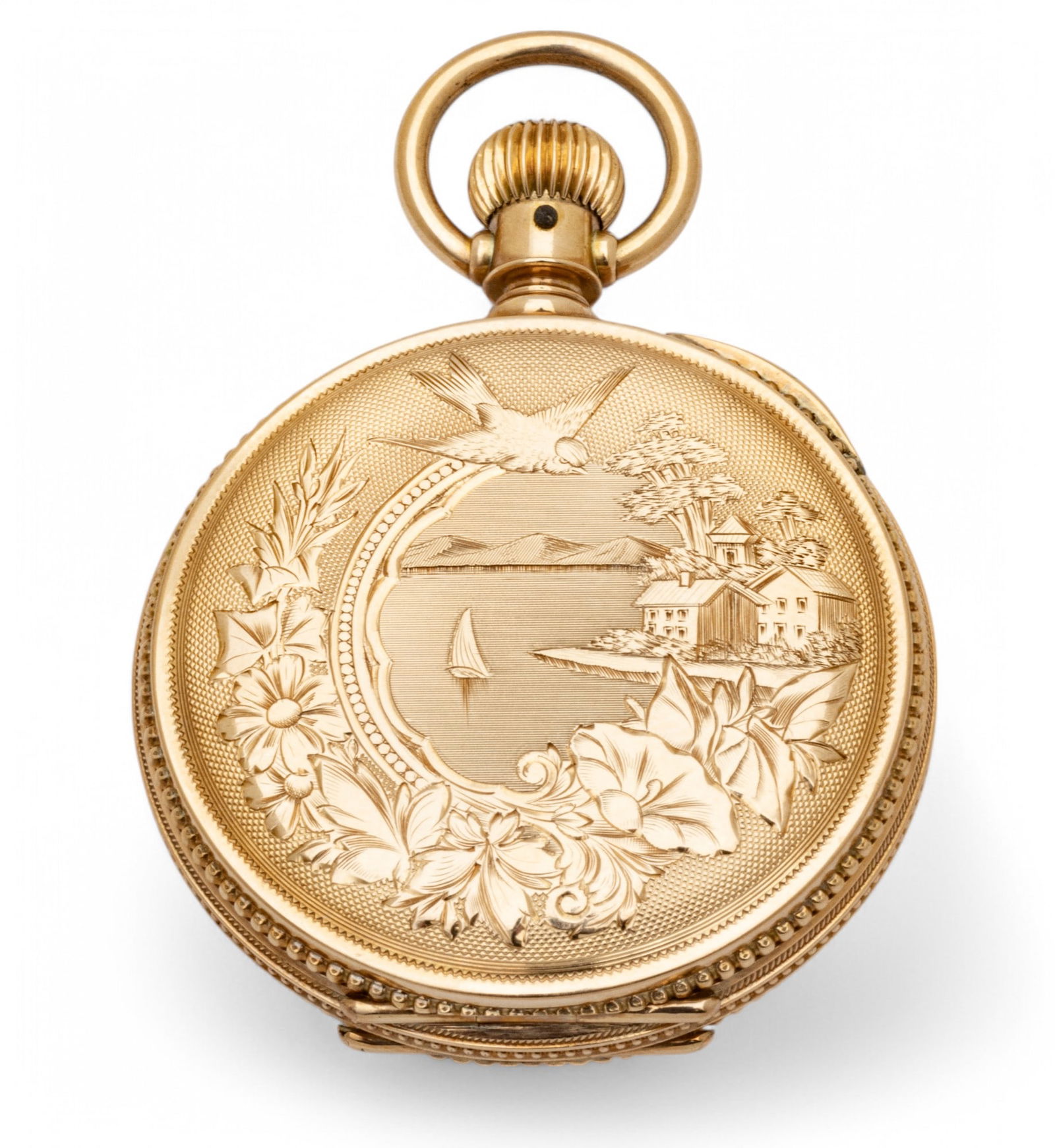 Illinois Dueber 14k Gold Pocket Watch, 10k Double Gold Chain L 30" 50g (1 of 13)