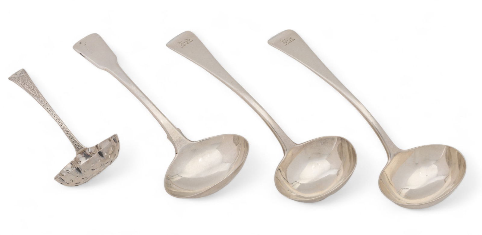 Mary Chawner (London) Sterling Silver Ladles (2) 1836, Plus Two Others L 7'' 4.00 (1 of 4)