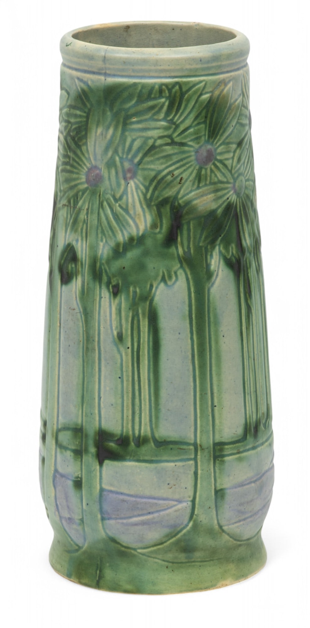 Roseville Pottery (American) 'Vista' Ceramic Vase, Ca. 1920 H 15" Dia. 6" (1 of 5)