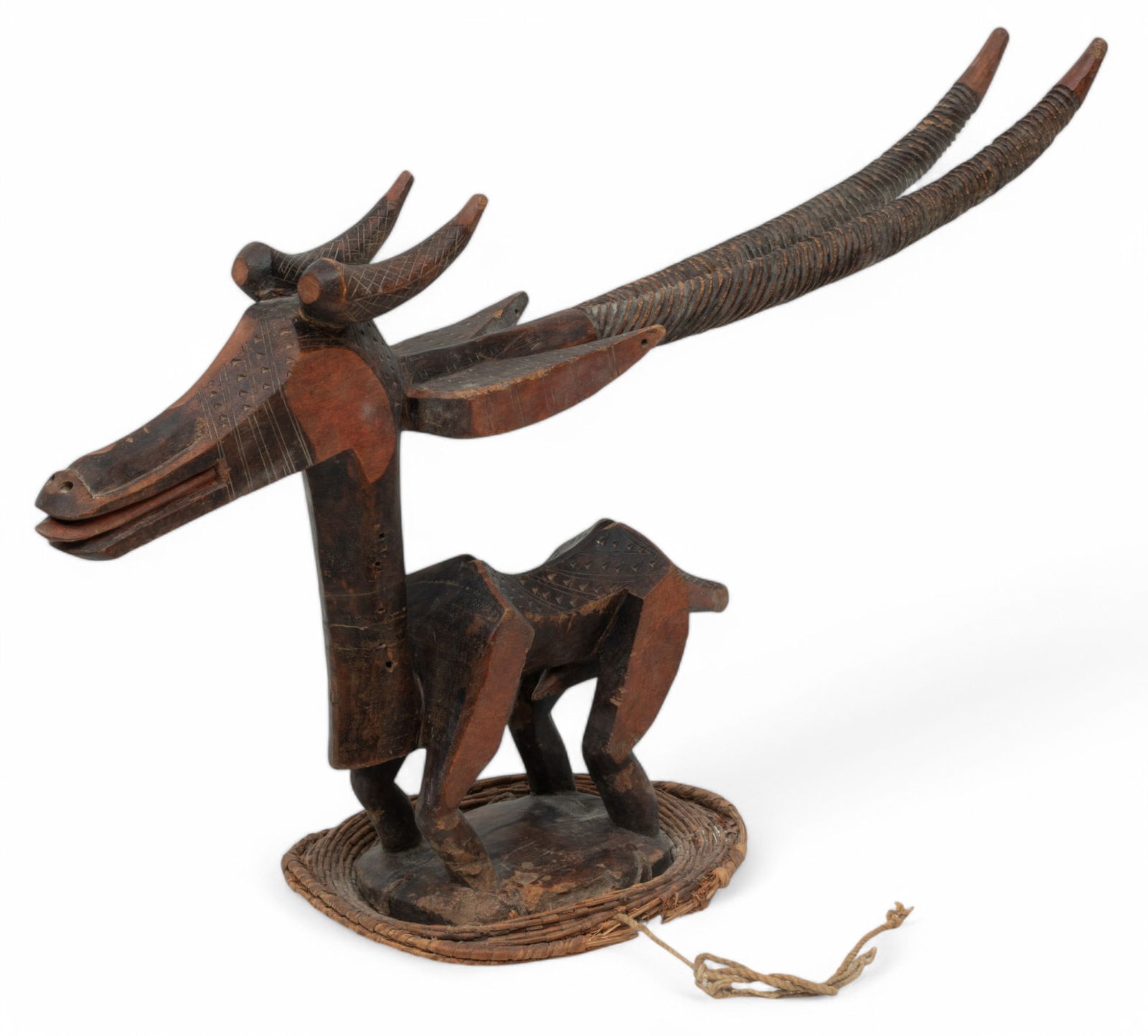 Mali, Bamana Peoples, Carved Wood Antelope Headdress (Chi Wara), Ca. Early to Mid 20th C. H 15.5" W (1 of 5)