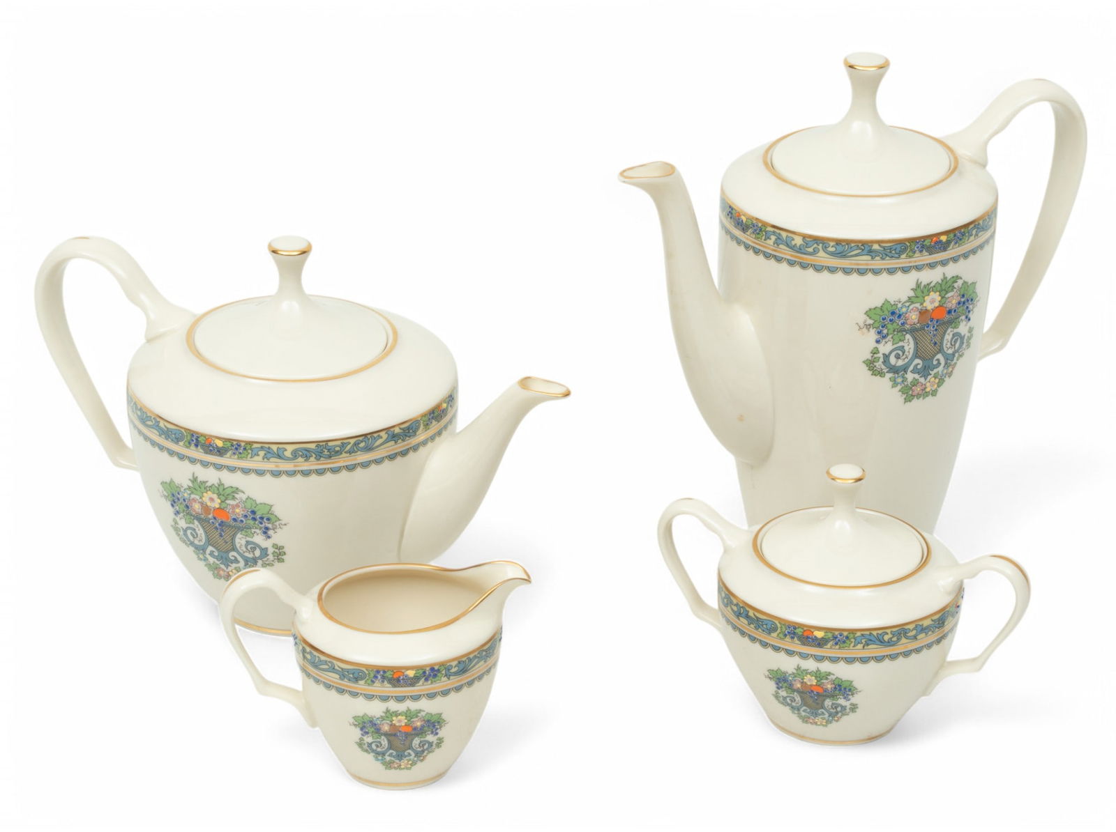 Lenox "Autumn" Porcelain Coffee Pot, Tea Pot, Creamer, Sugar 4.00 (1 of 5)