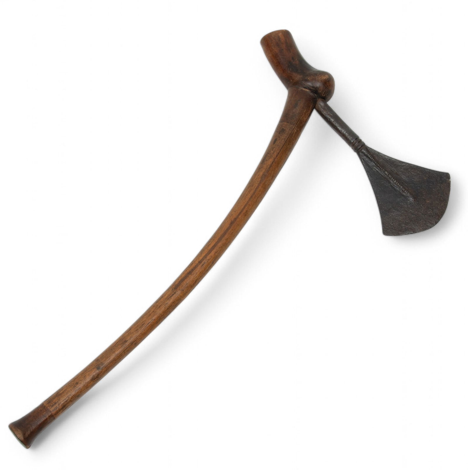 African, Chokwe, Iron And Wood Axe, Ca. 19th/early 20th C. H 19" W 10.5" (1 of 2)